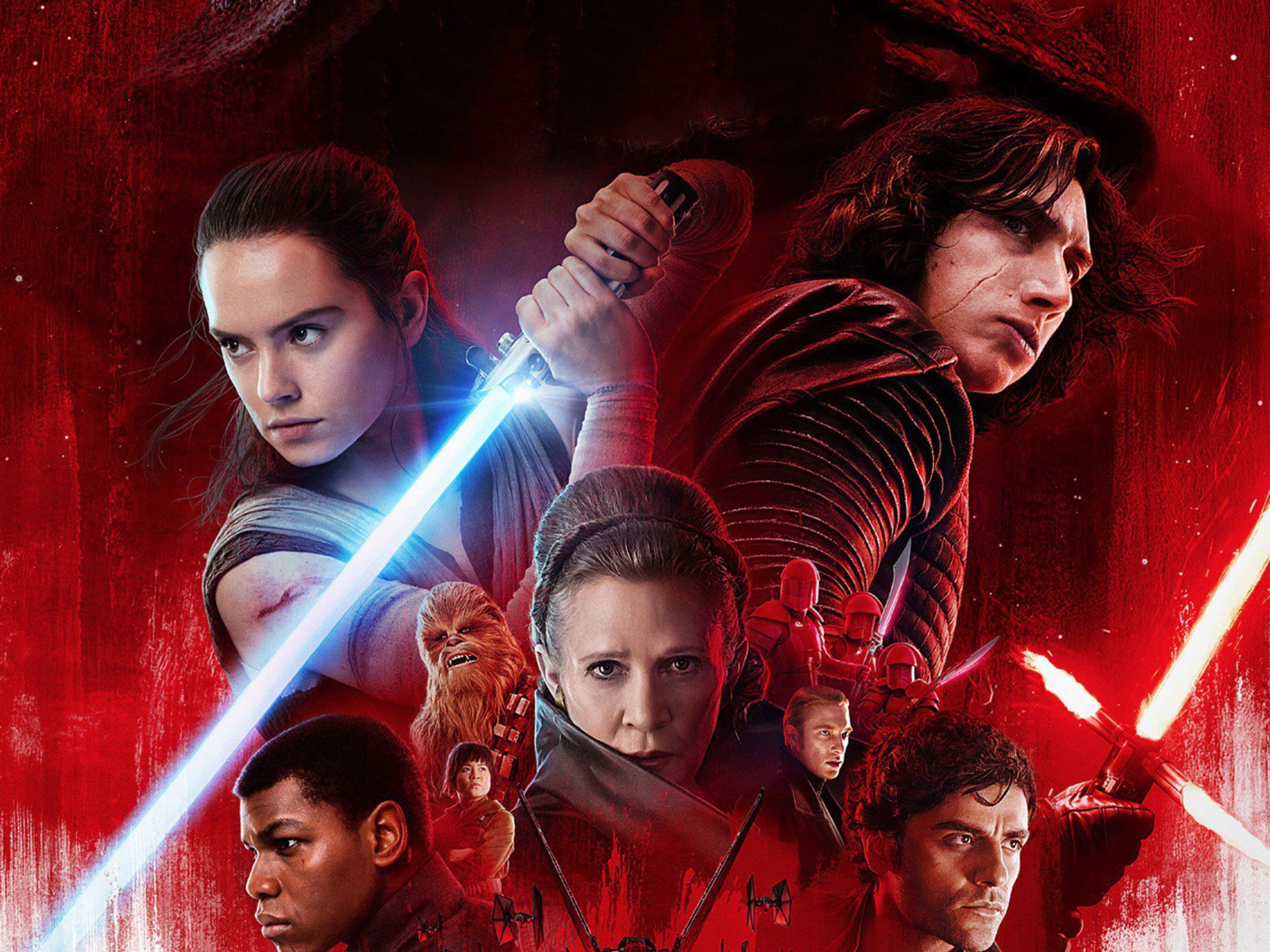 Постер с главными героями фильма Звёздные войны. Последние джедаи, 2017