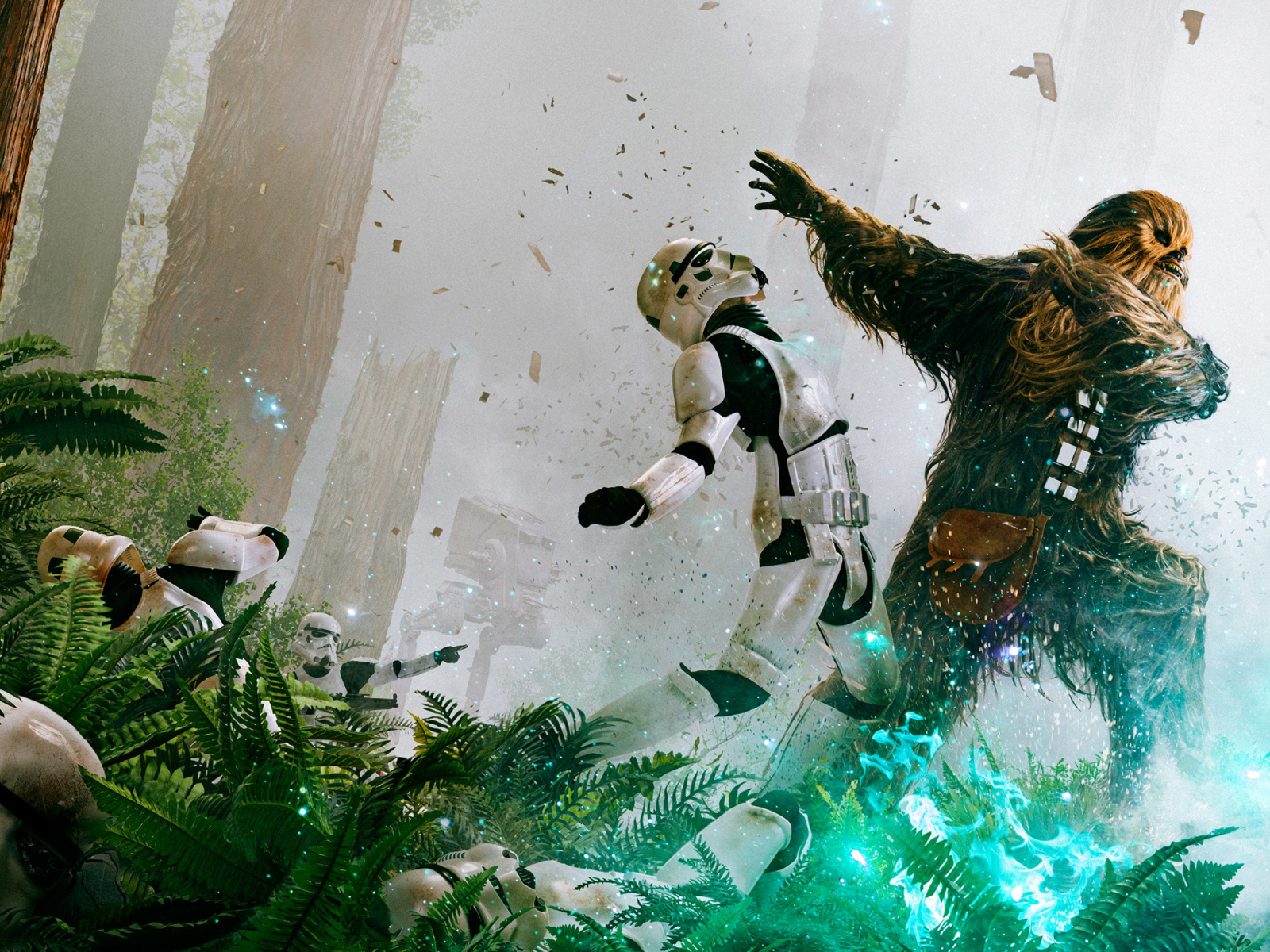 Чубакка сражается с имперскими штурмовиками, Звездные войны 