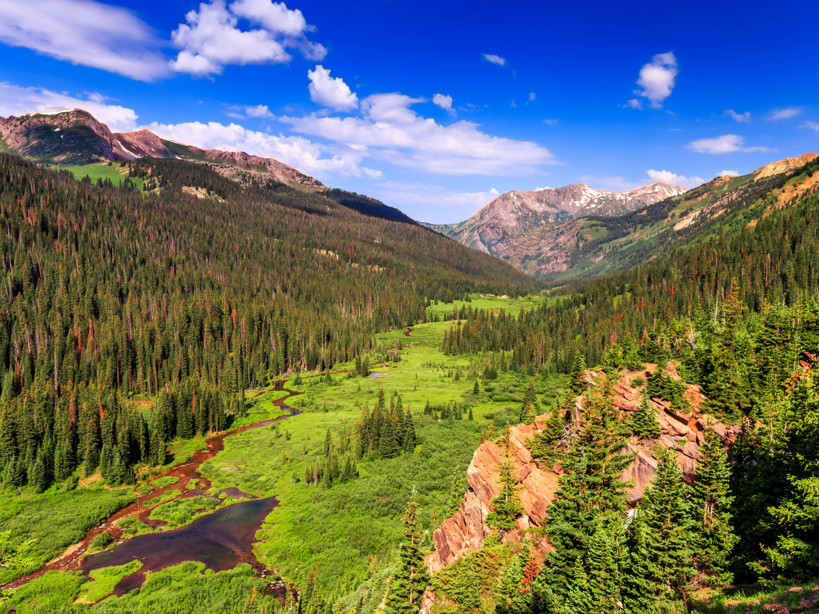 Живописный природный пейзаж под голубым небом 