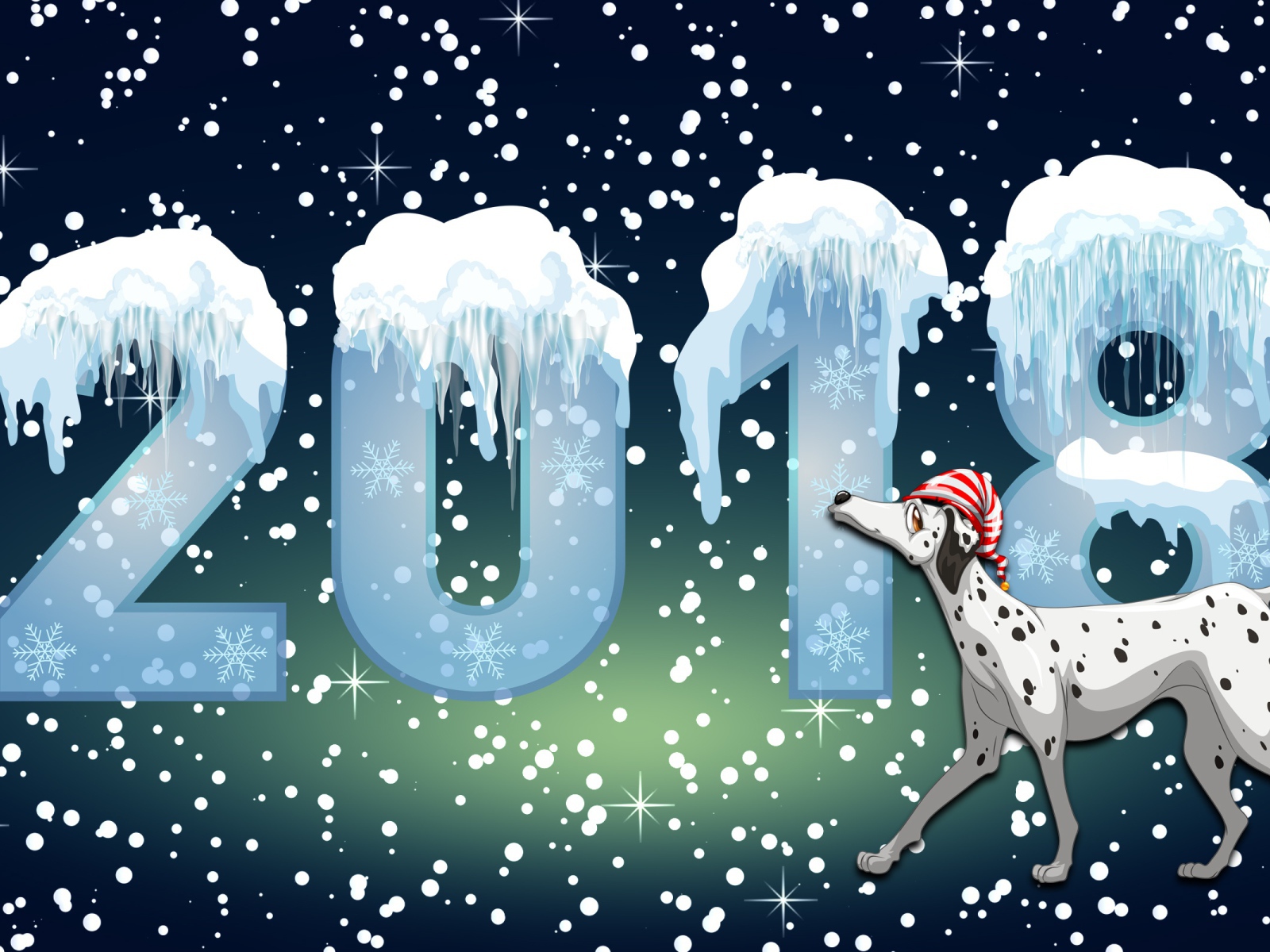 С Новым 2018 годом собаки, цифры