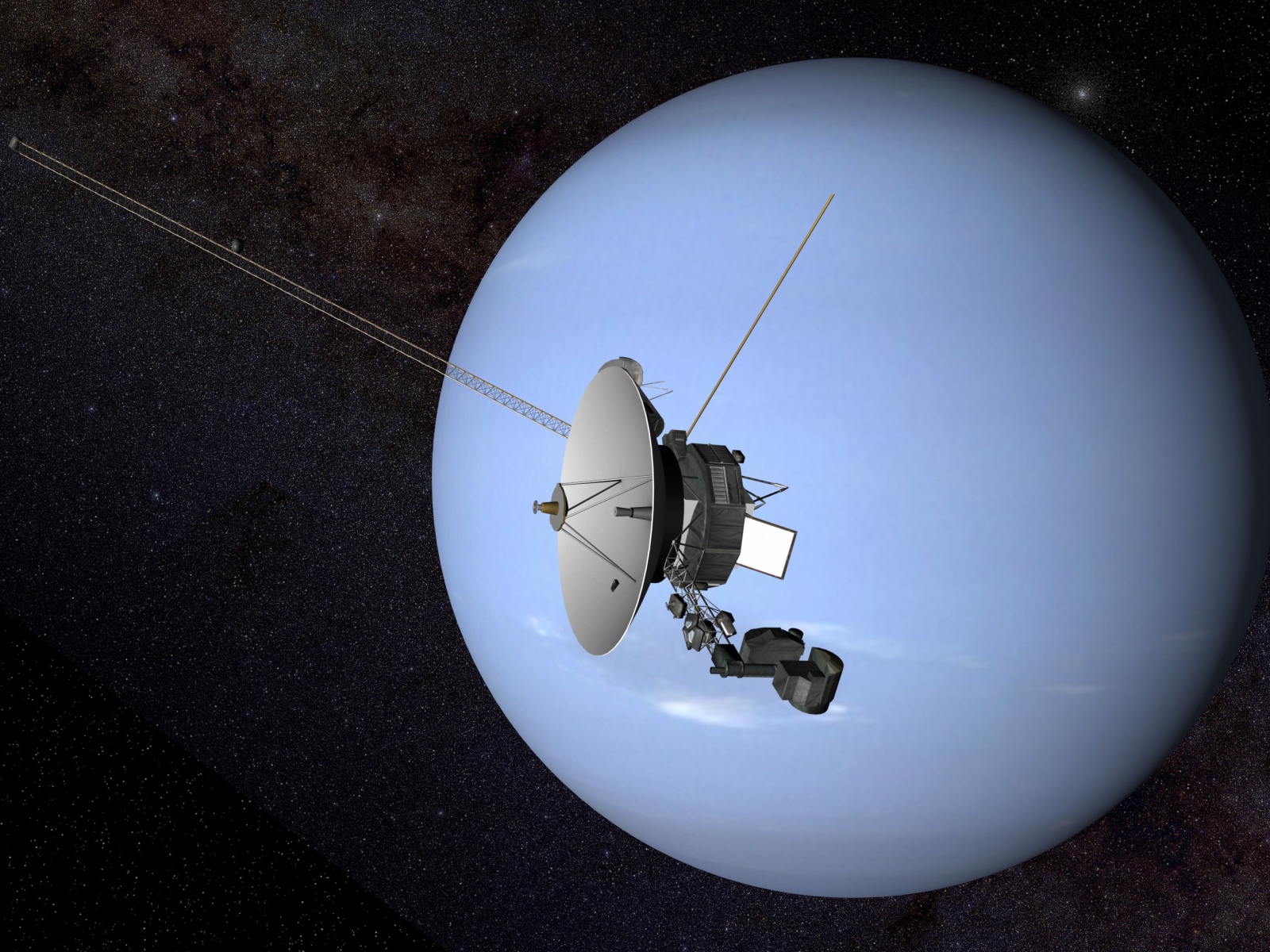 Спутник на орбите планеты Нептун 