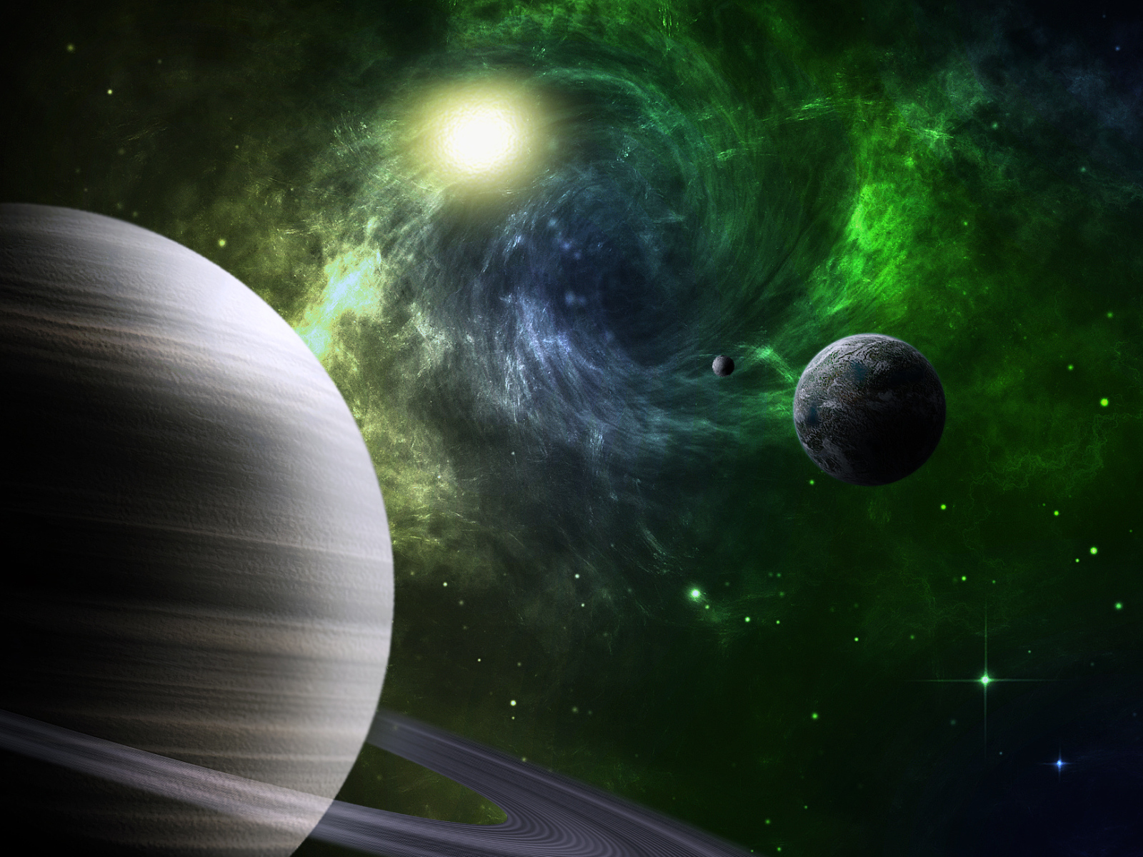 Звездные кольца планеты Сатурн 