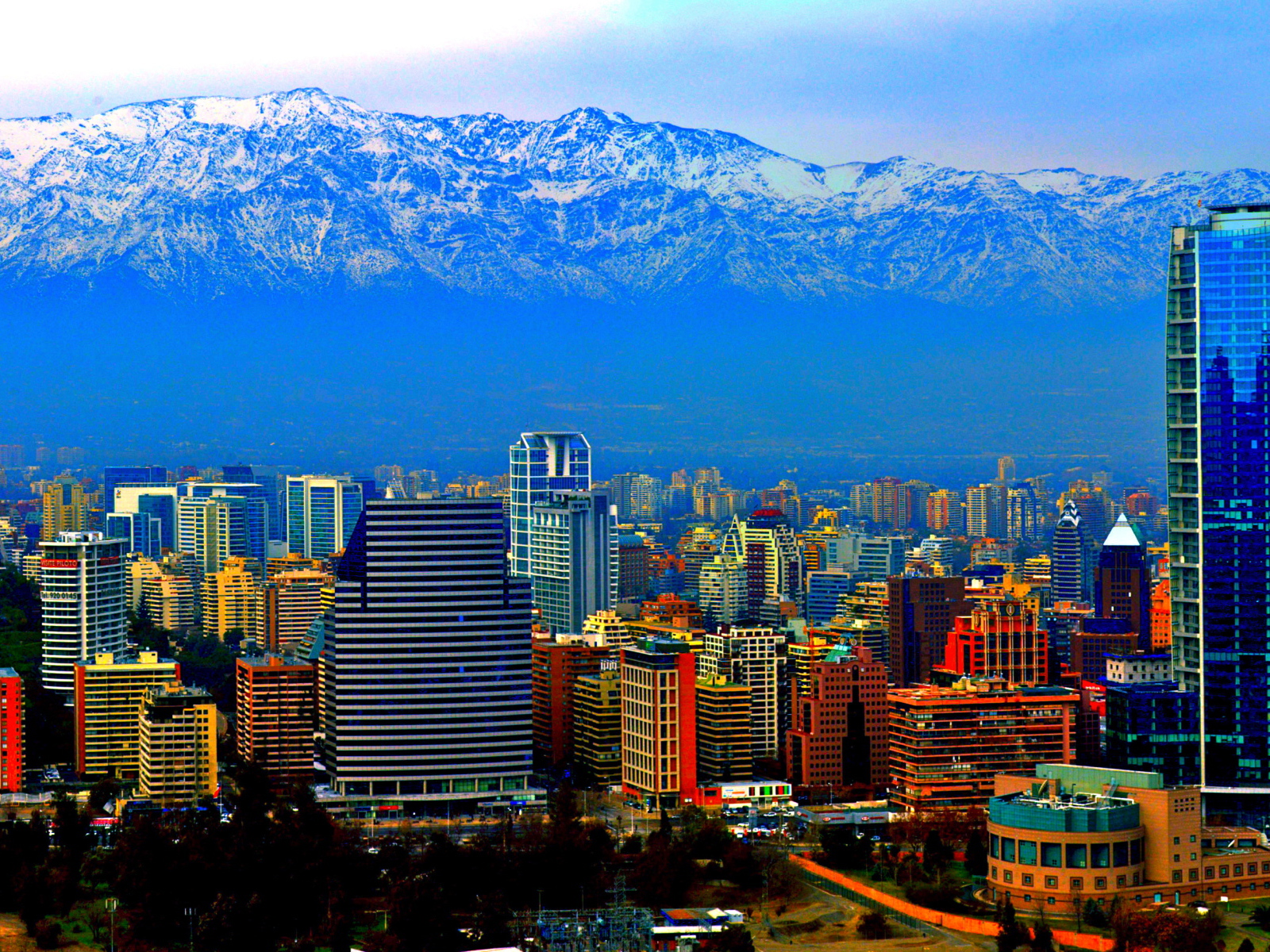 Панорама города Сантьяго, Чили 