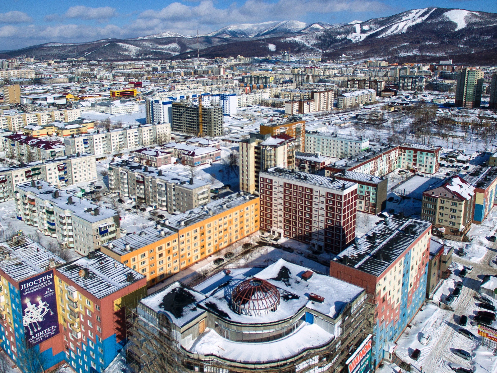 Панорама города Сахалин, Россия 