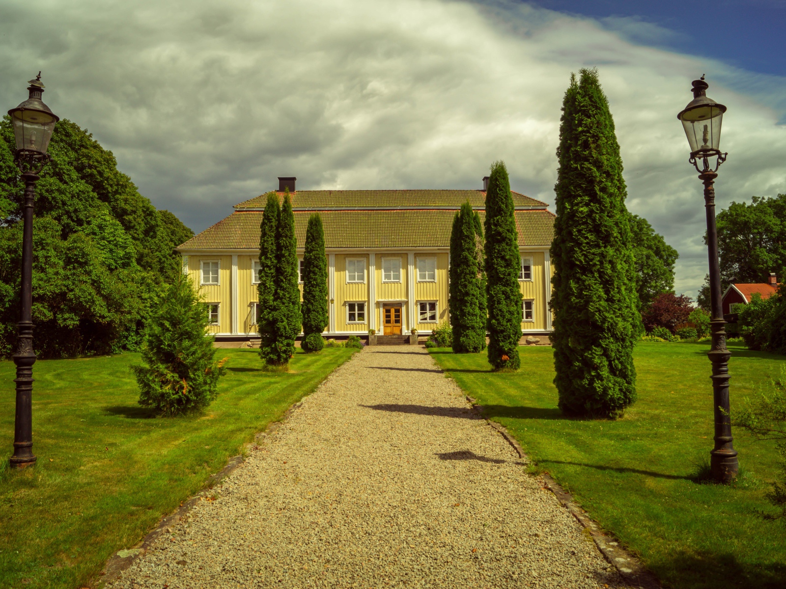 Manor with bushes in Sweden
