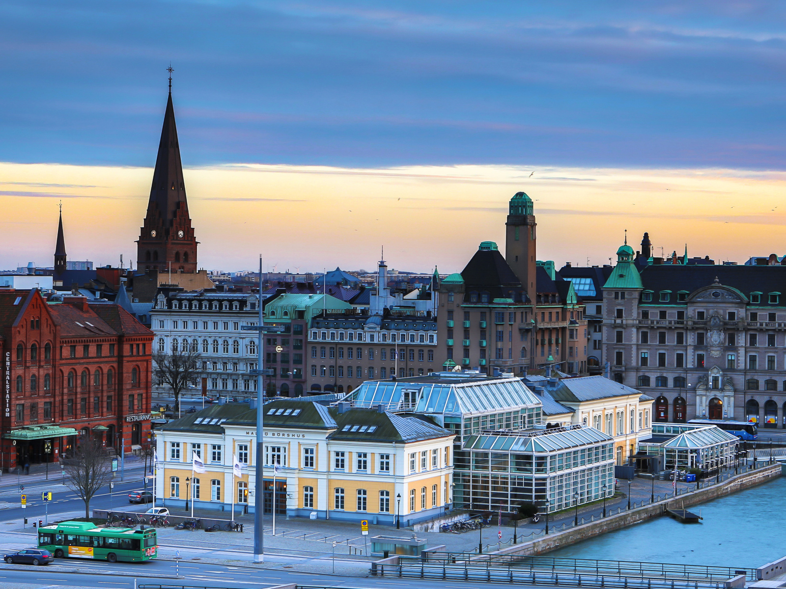 Панорама города Мальмё, Швеция