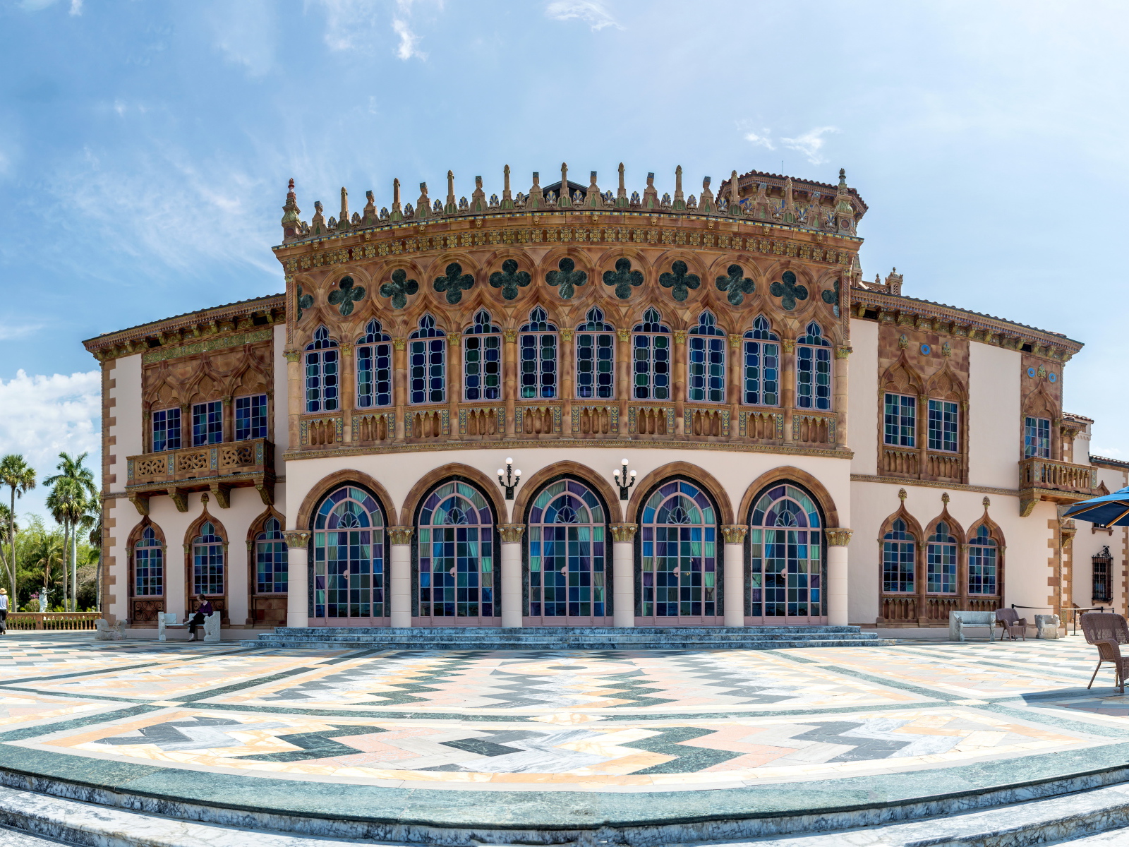 Красивое здание художественного музея Cà d'Zan, Сарасота. Флорида, США