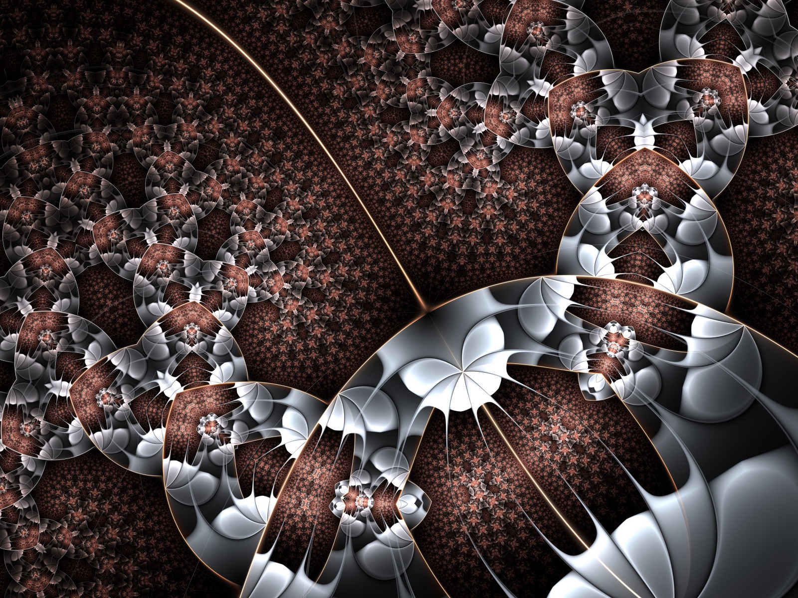 Красивый фрактальный рисунок в коричневых и серых тонах