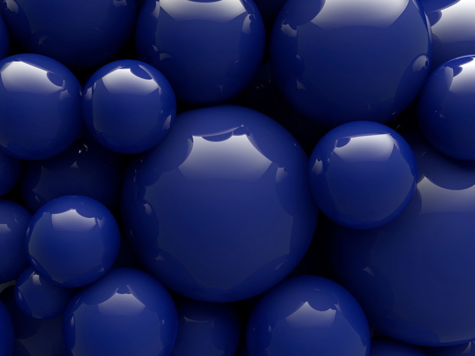 Синие шары разной формы 3д графика