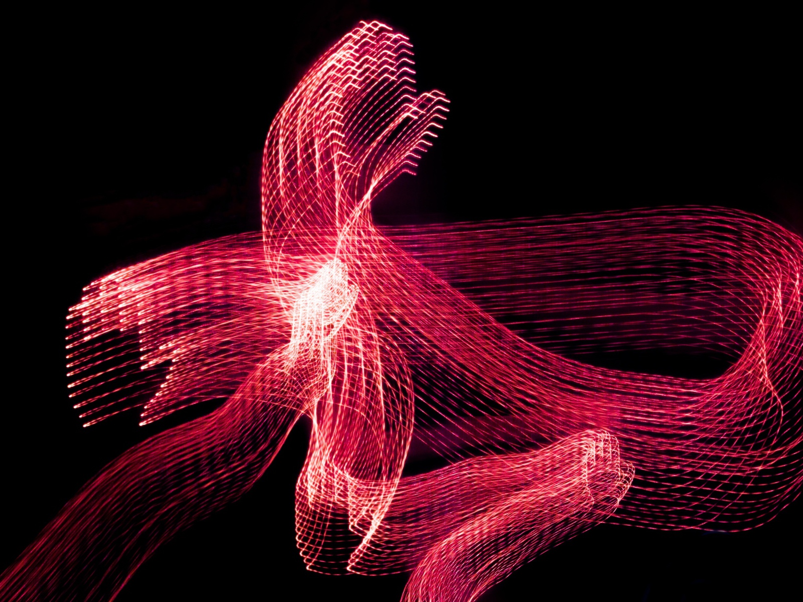 Red abstract network on a black background