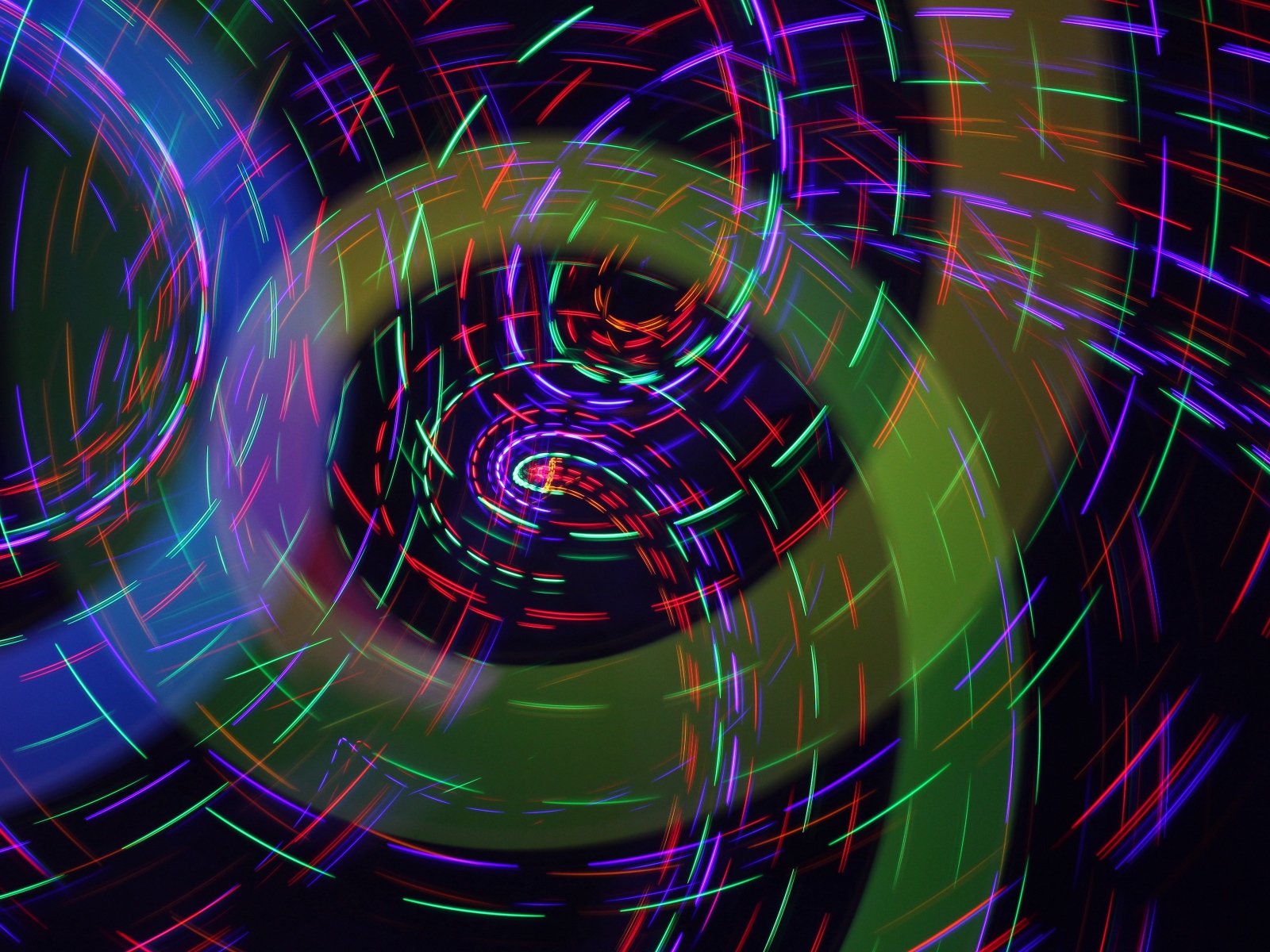 Вращающиеся разноцветные неоновые лучи 