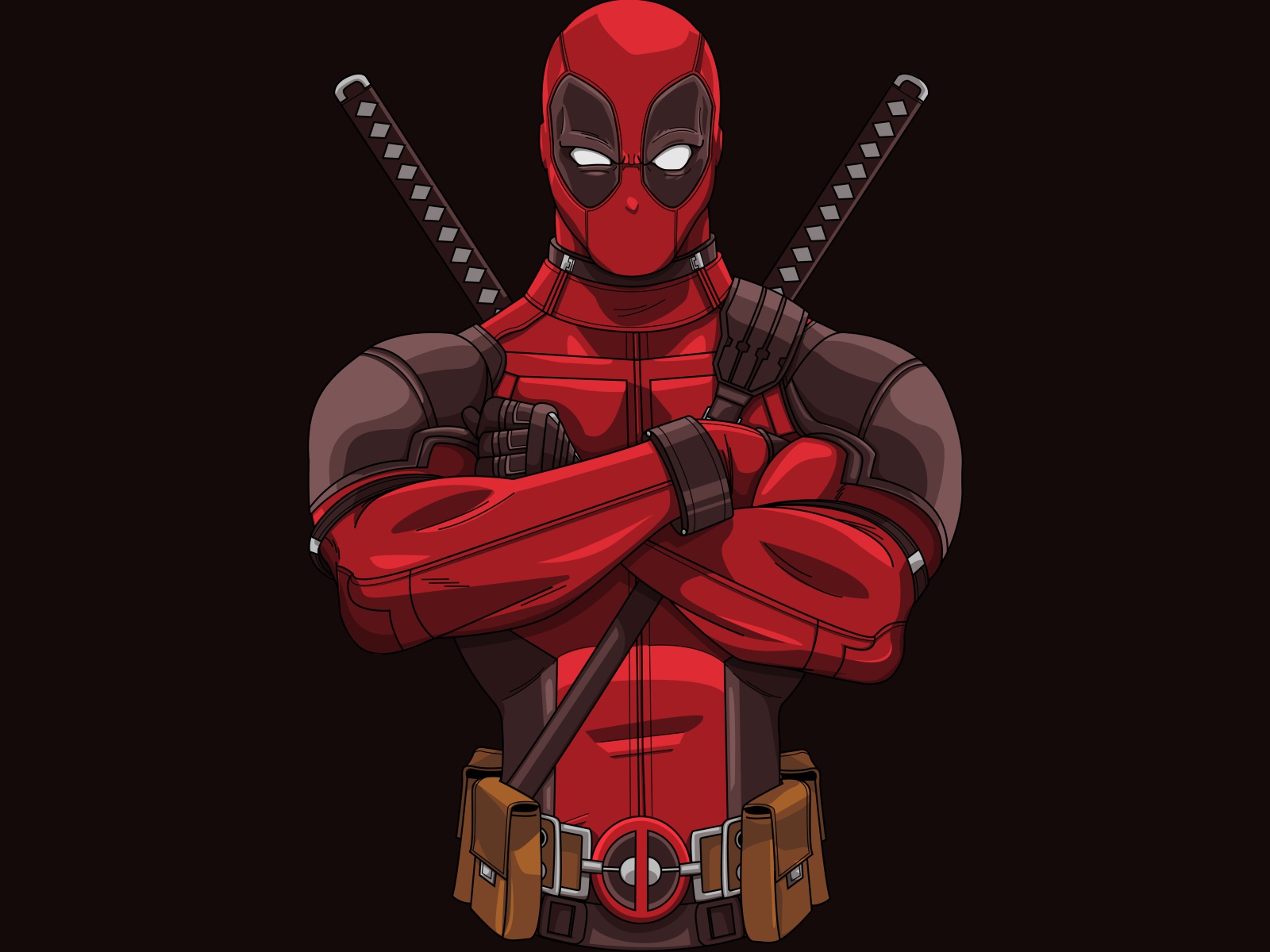 Супергерой Дэдпул на черном фоне