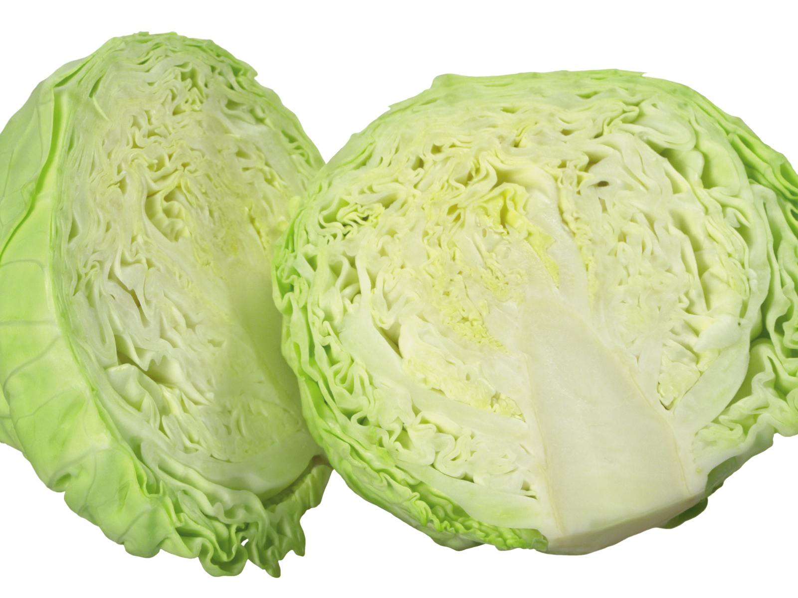 Головка капусты на белом фоне