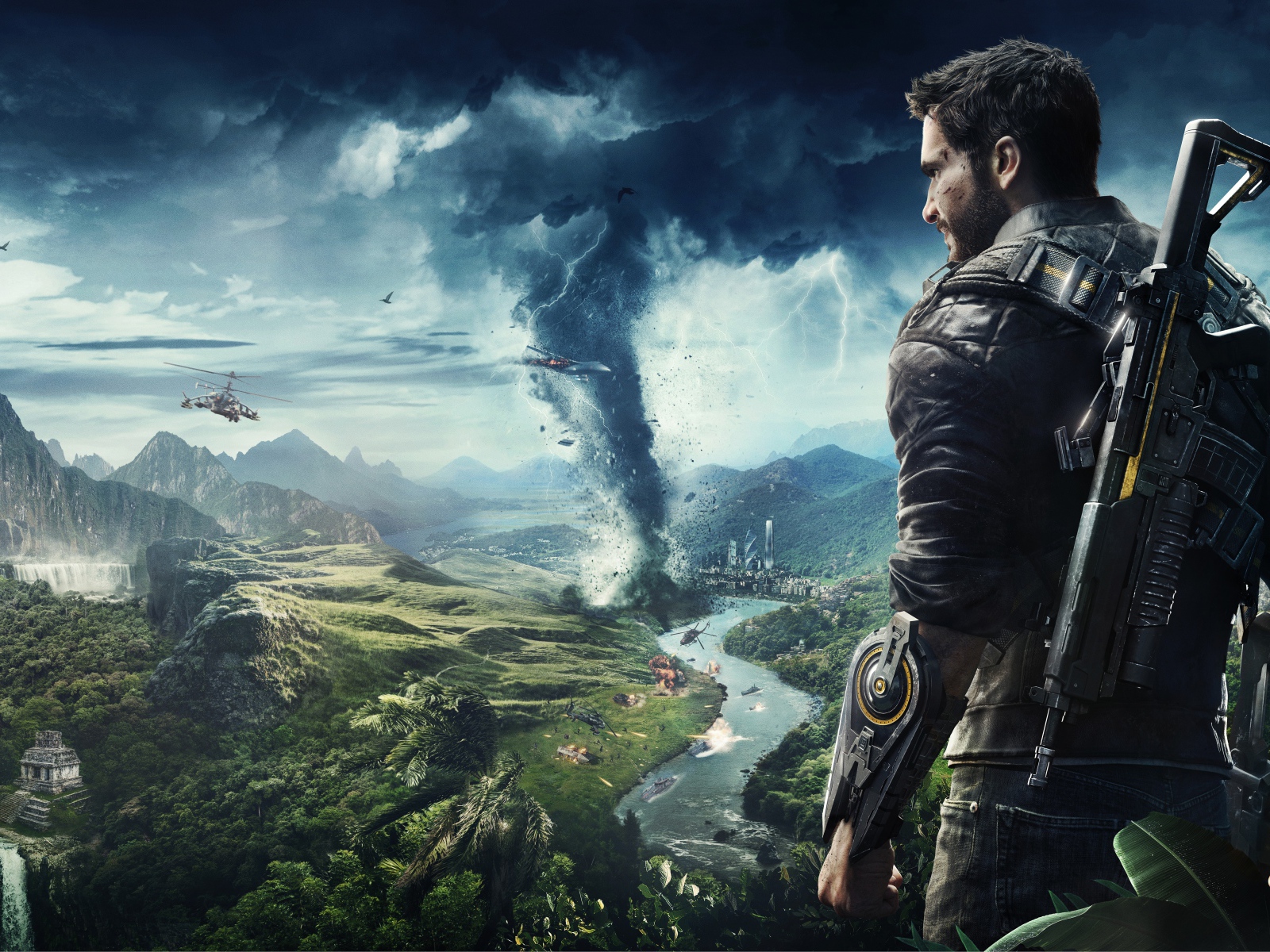 Frame of the computer game Just Cause 4, 2018