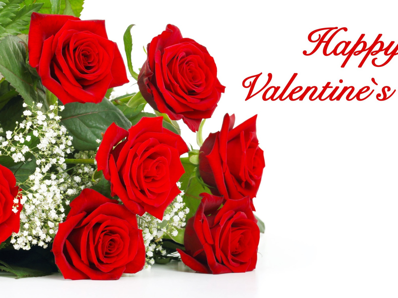 Красивый букет красных роз на День Святого Валентина