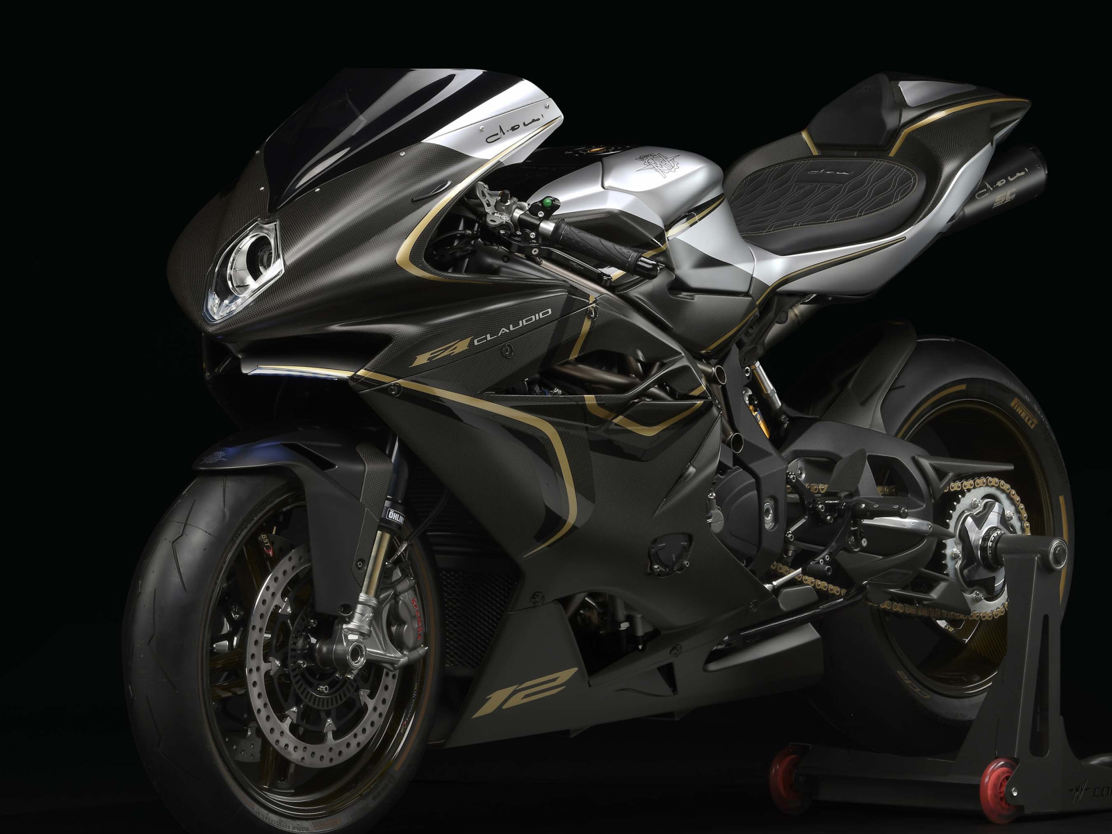 Motorcycle Agusta F4 Claudio 2018 on a black background