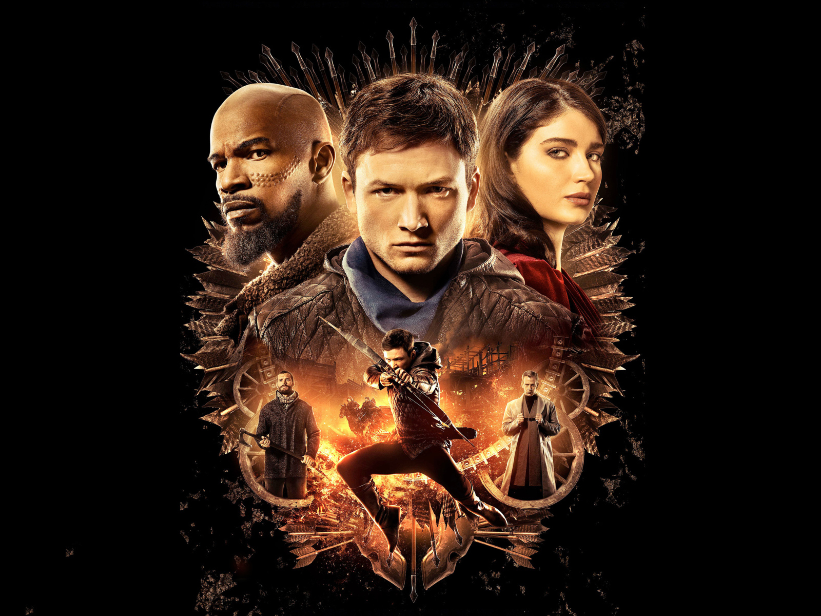 Постер фильма Робин Гуд. Начало на черном фоне