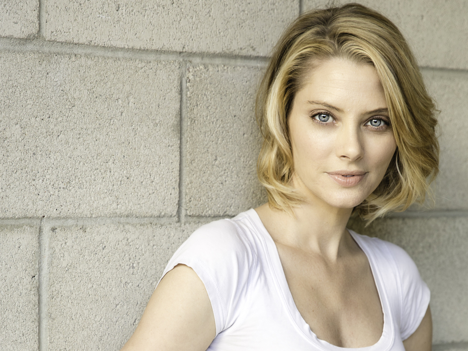 Beautiful blue-eyed blonde, actress April Bowlby