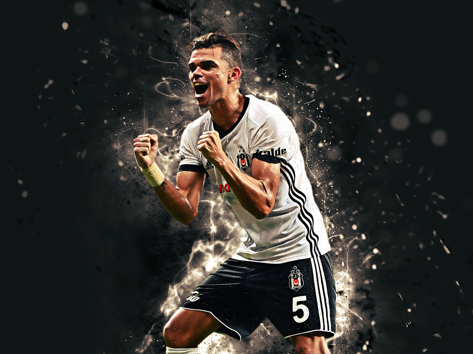 Португальский футболист Пепе радуется победе