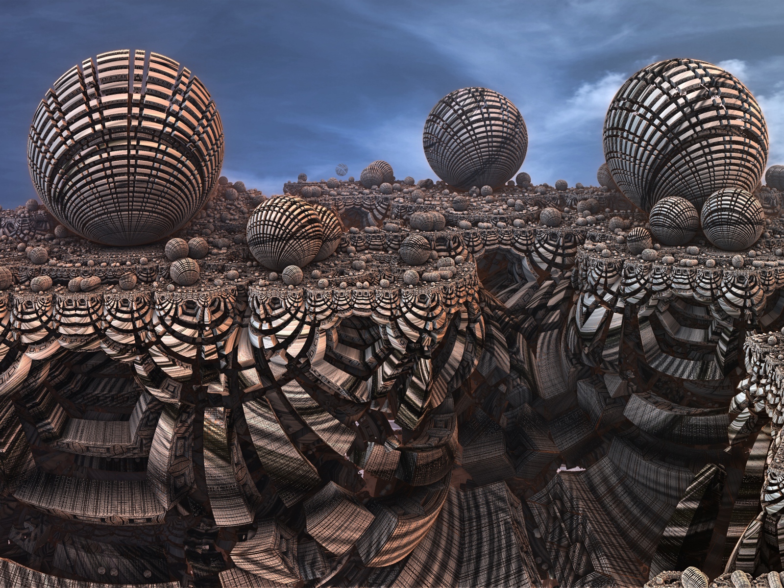 Шары на необычной поверхности 3д графика