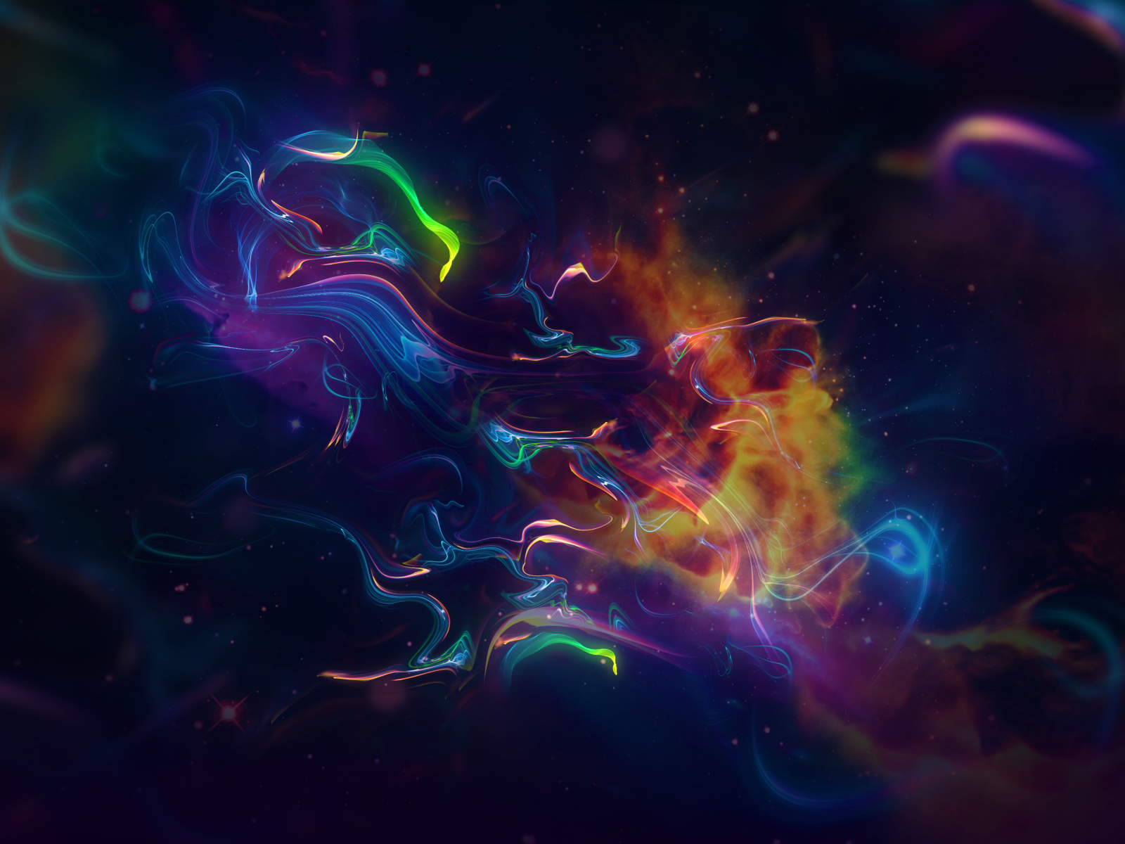 Разноцветный дым крупным планом