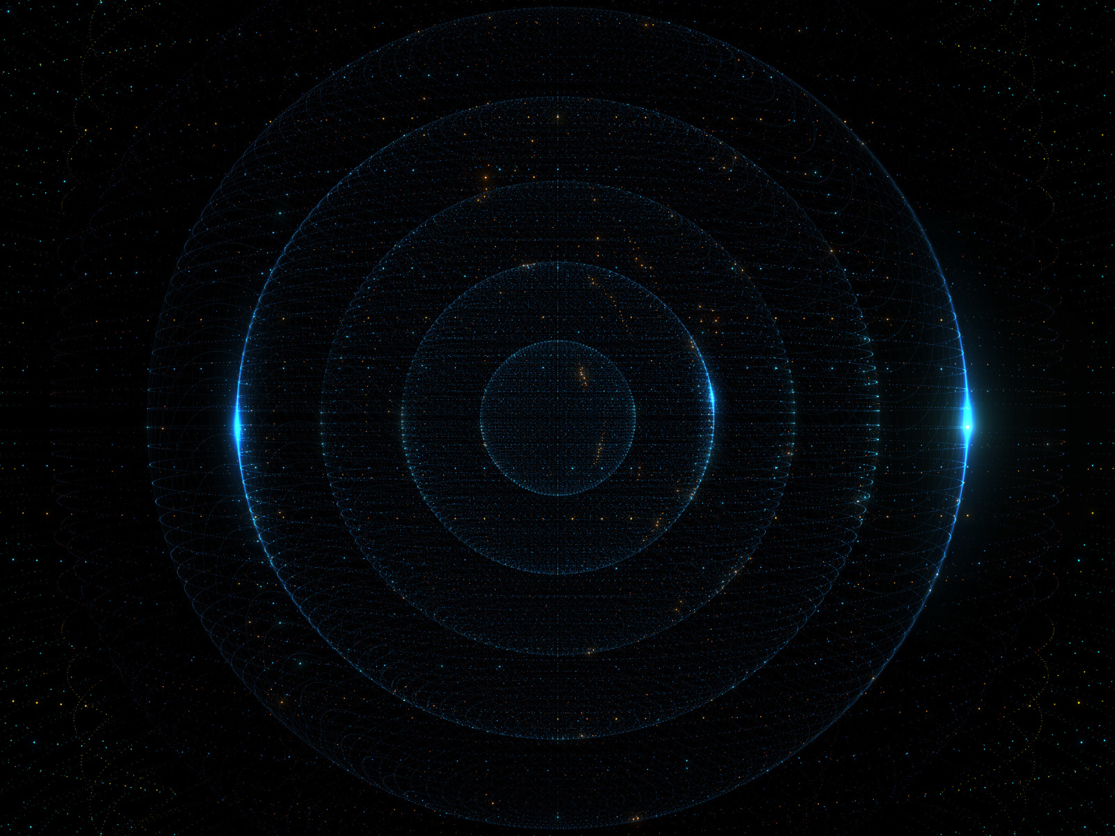 Неоновые круги на черном фоне 