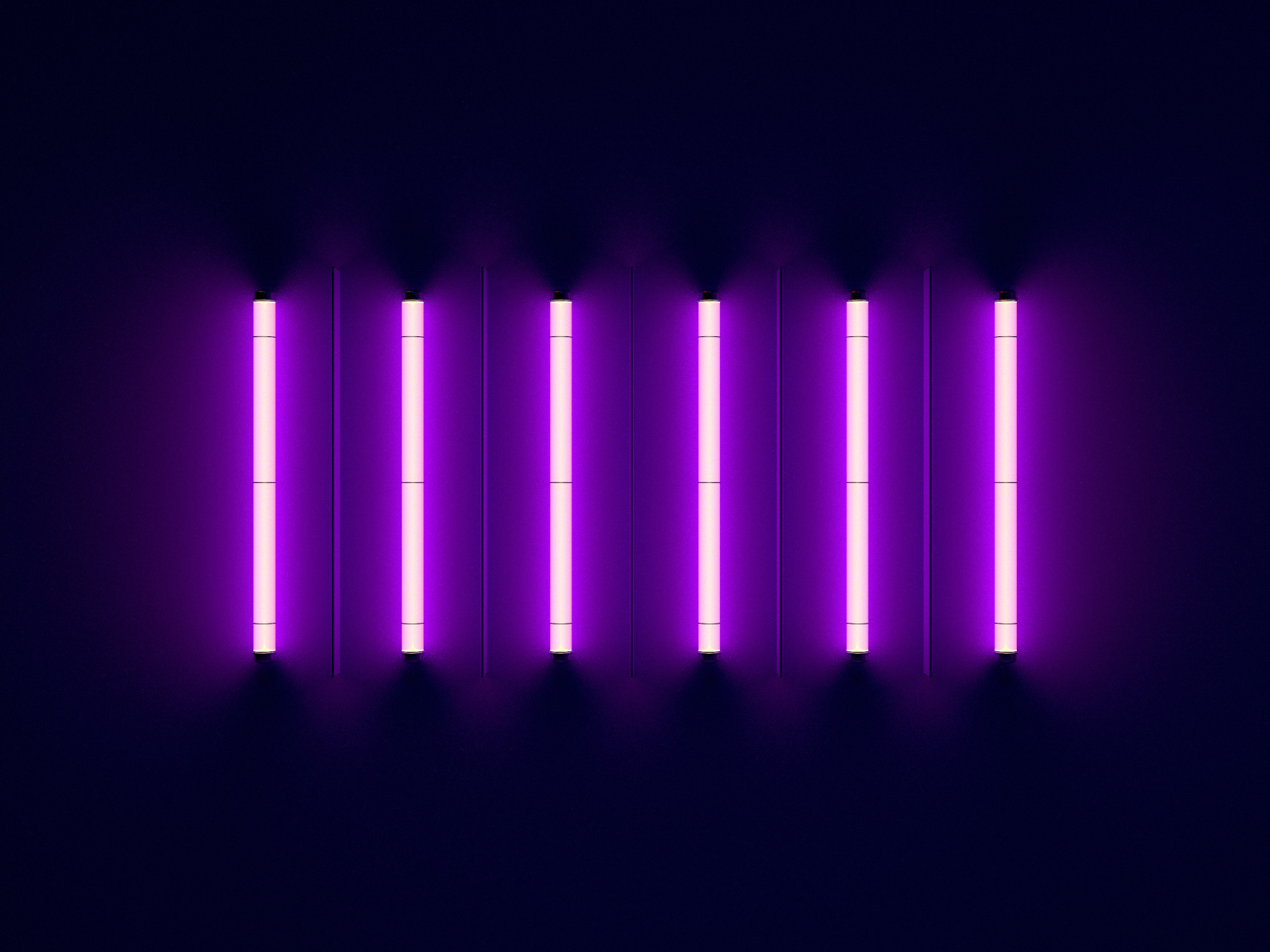 Неоновые светящиеся лампы на синем фоне