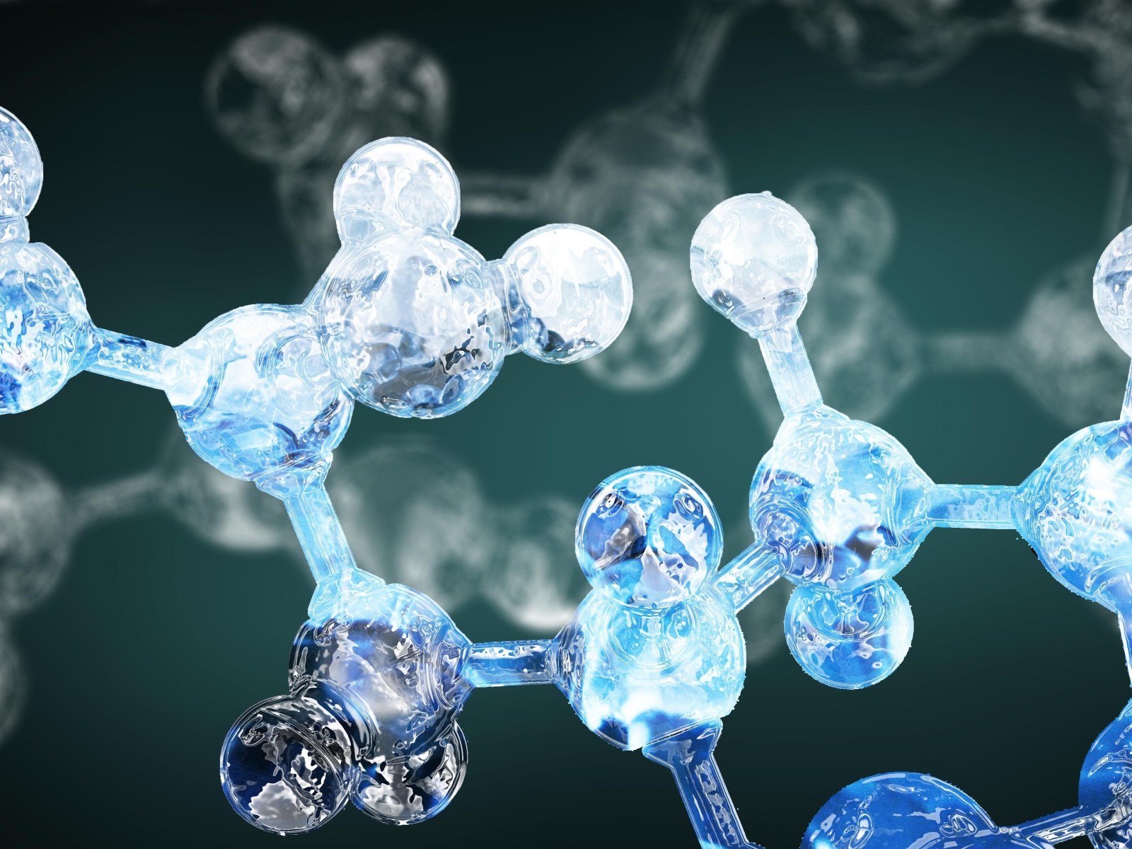 Неоновые молекулярные связи крупным планом