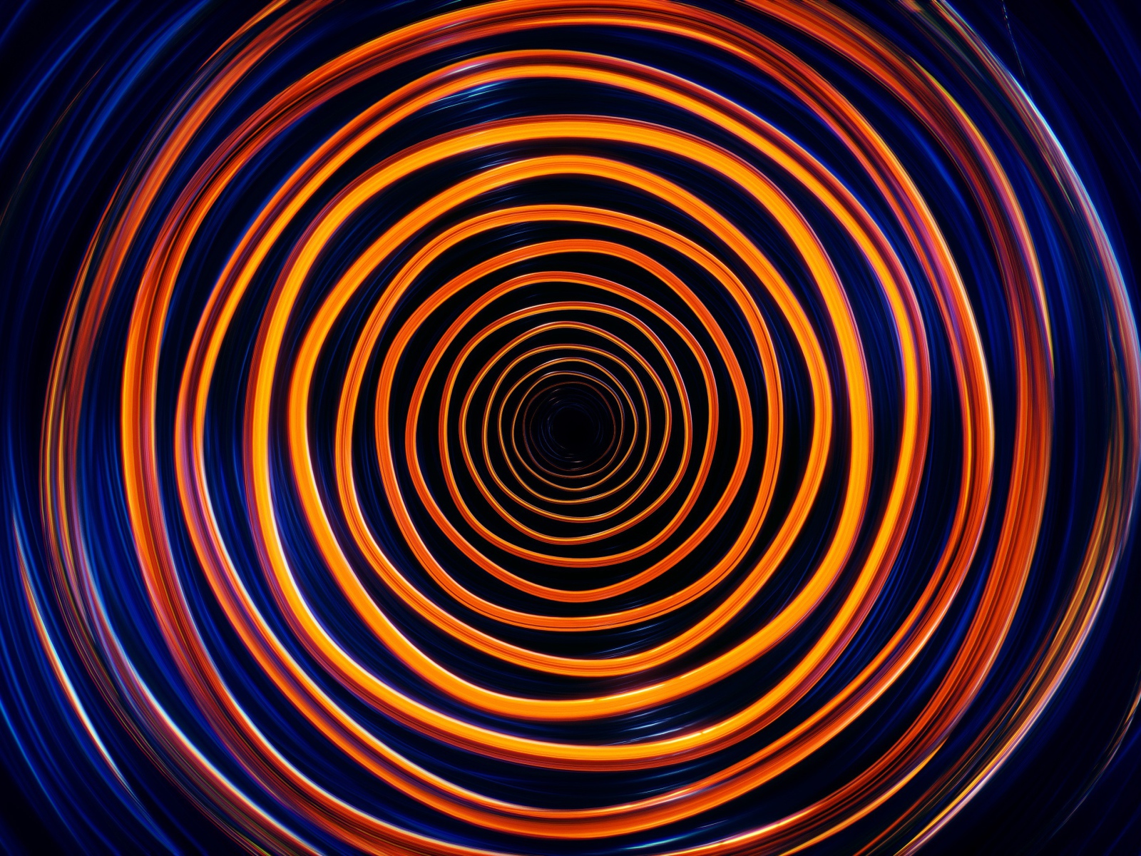 Оранжевая с голубым спираль 3д графика