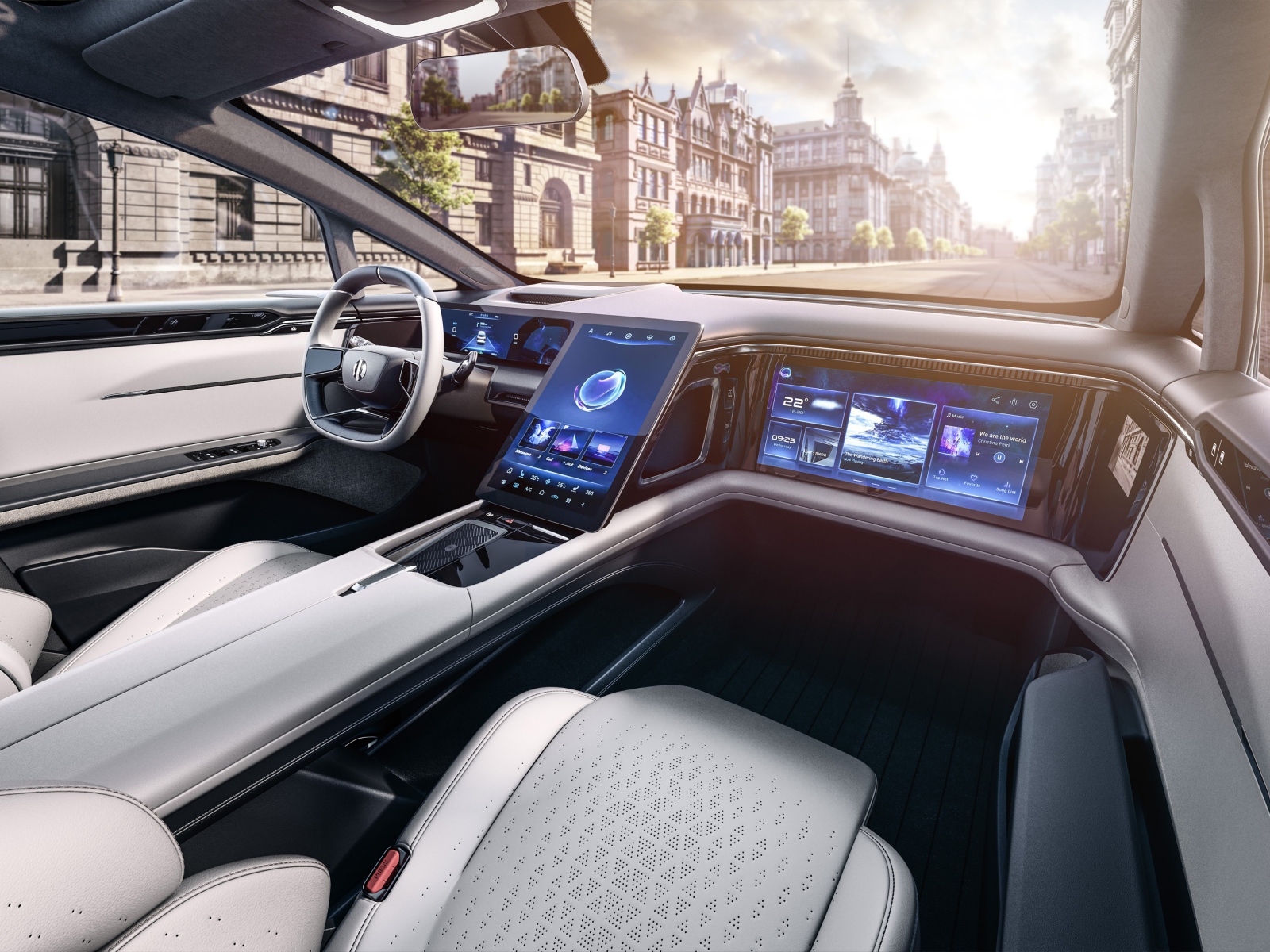 Стильный салон автомобиля HiPhi 1 2020 года 