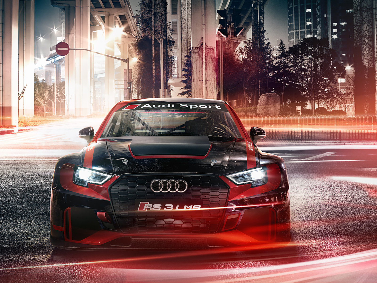 Audi RS 3 LMS sports car in the street