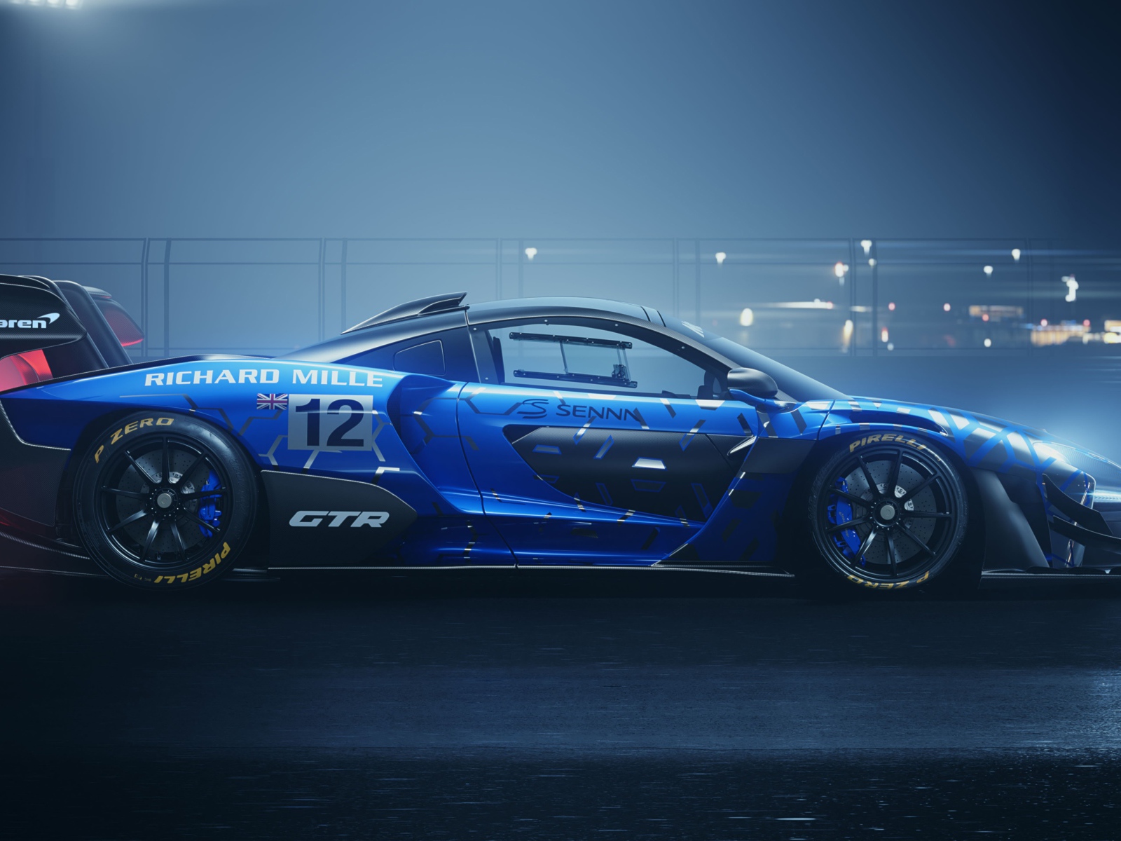 Гоночный автомобиль McLaren Senna GTR 2019 года вид сбоку