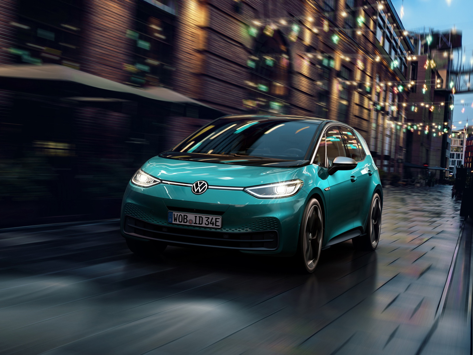 Автомобиль Volkswagen ID.3 1st 2019 года цвет голубой металлик 