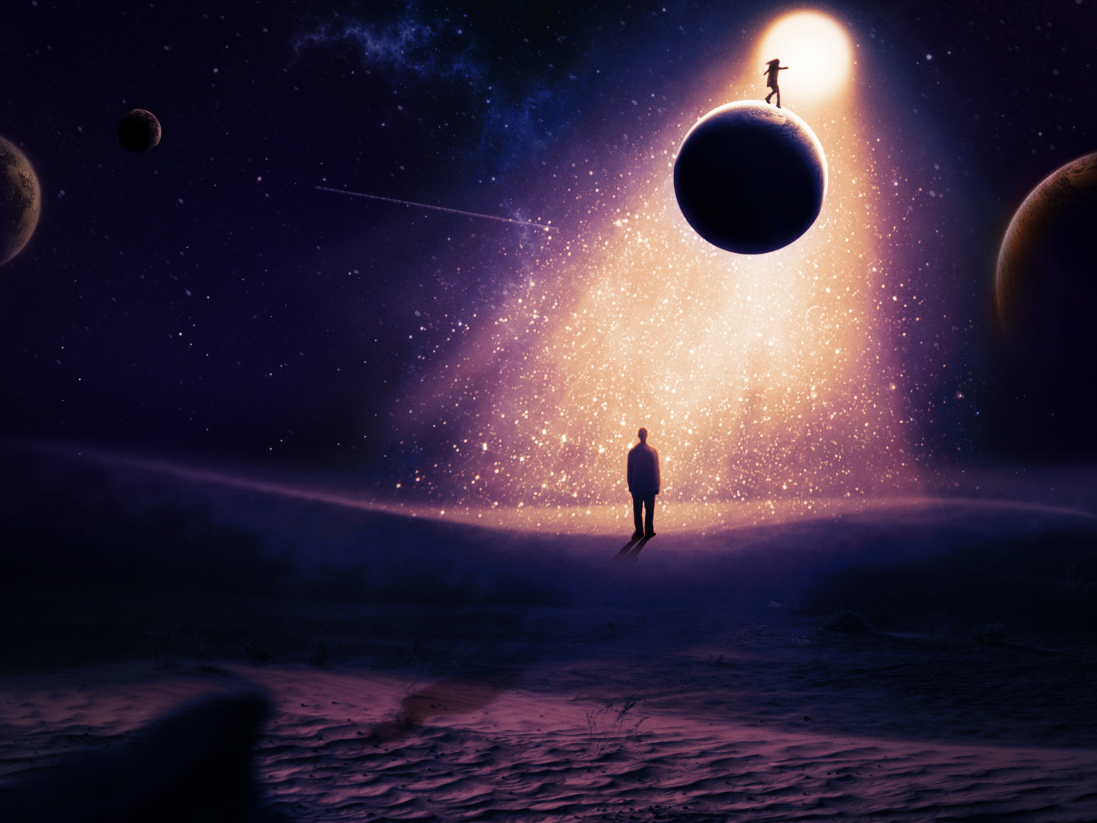 Фантастический сон с планетами