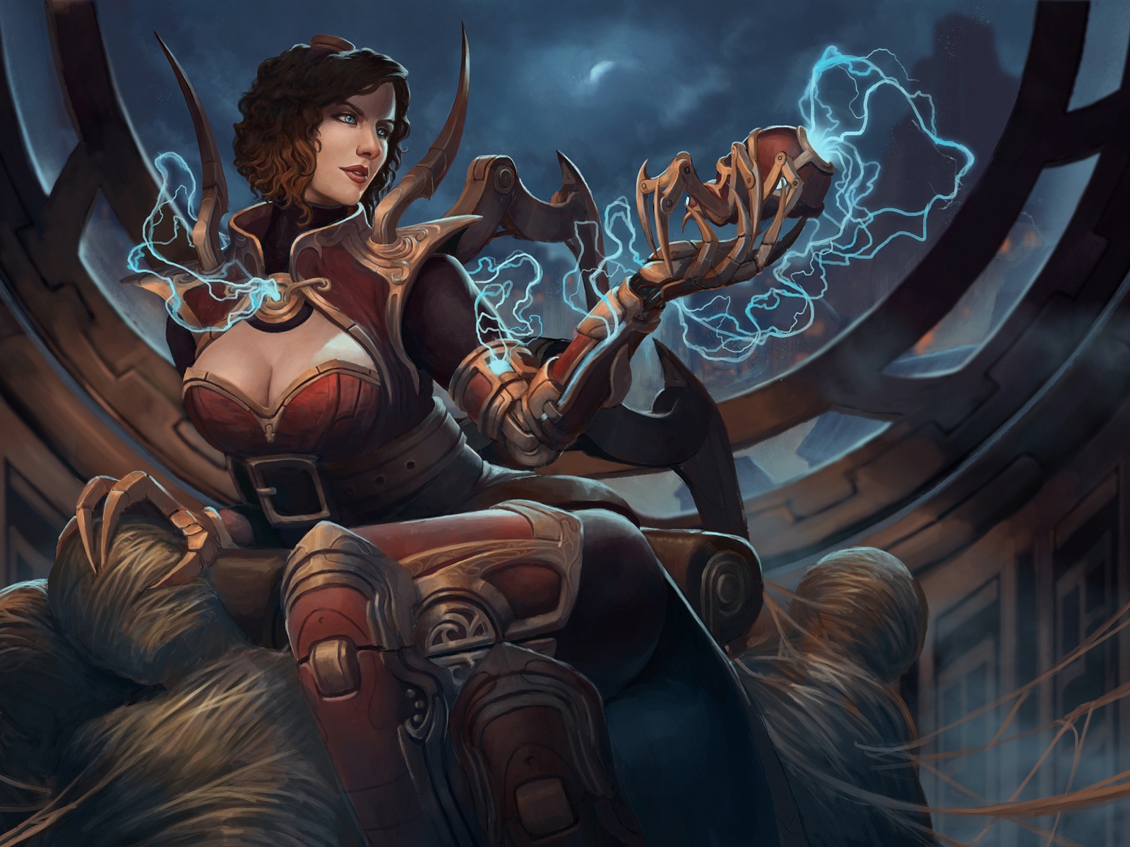 Фантастическая женщина с магическим сосудом в руке