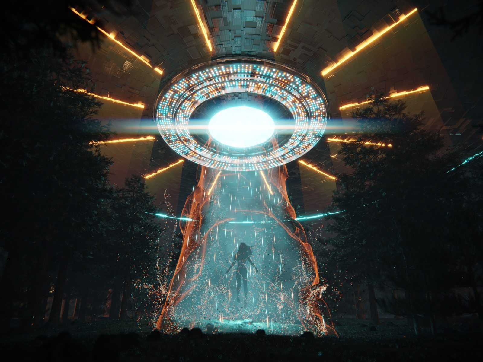 Корабль НЛО похищает женщину