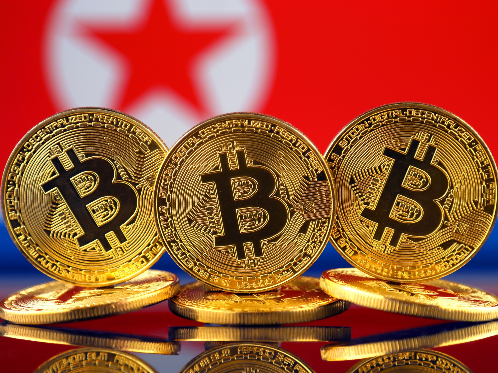 Круглые золотые монеты Биткоин 