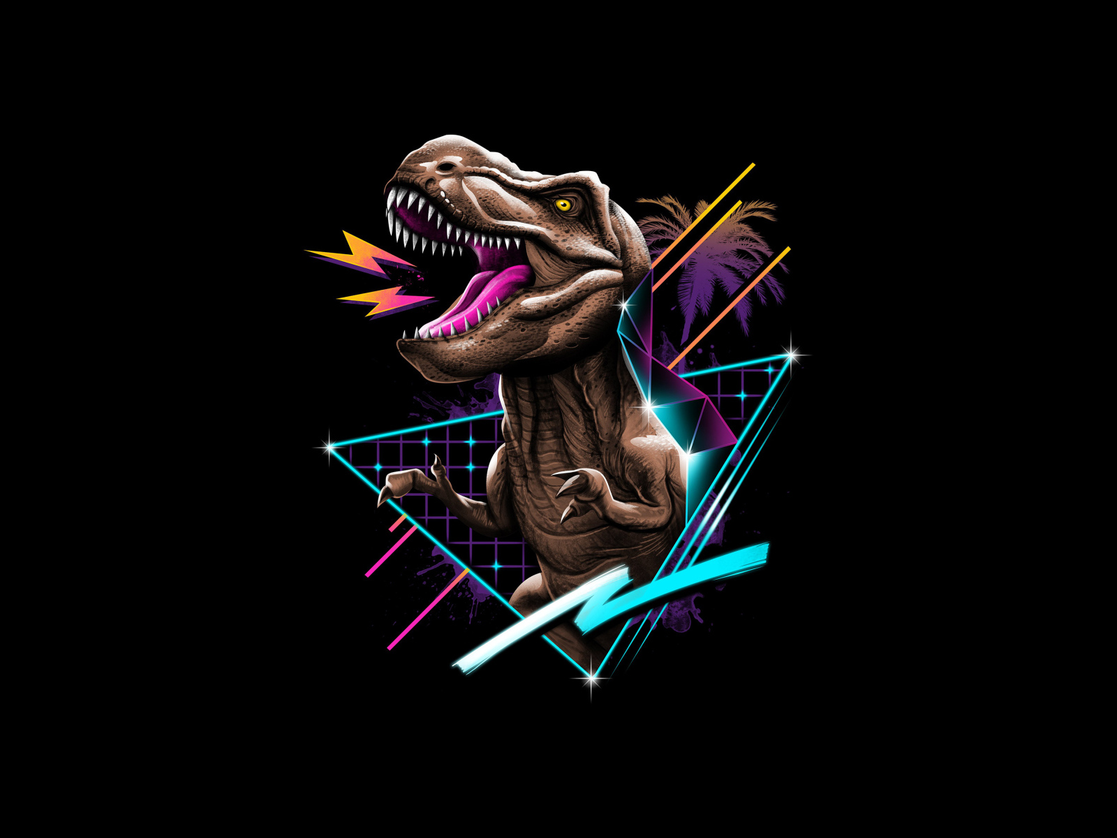 Тиранозавр рекс на черном фоне