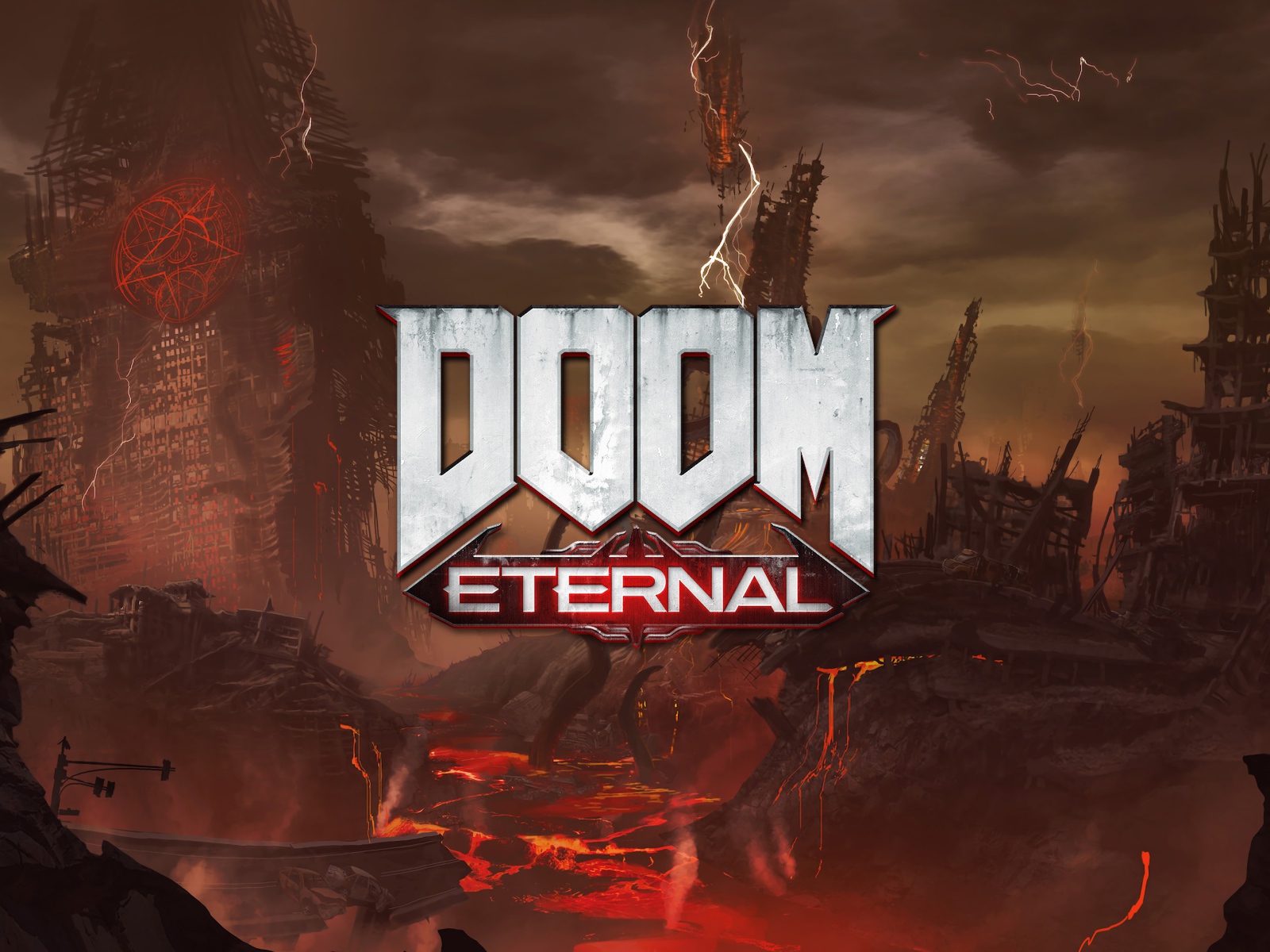 Логотип компьютерной игры Doom Eternal, 2019 года