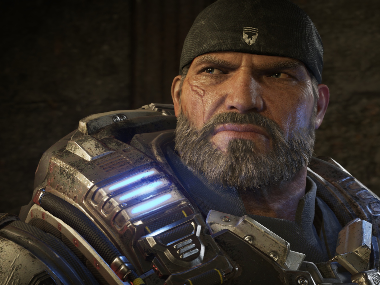 Мужчина воин персонаж компьютерной игры Gears 5, 2019