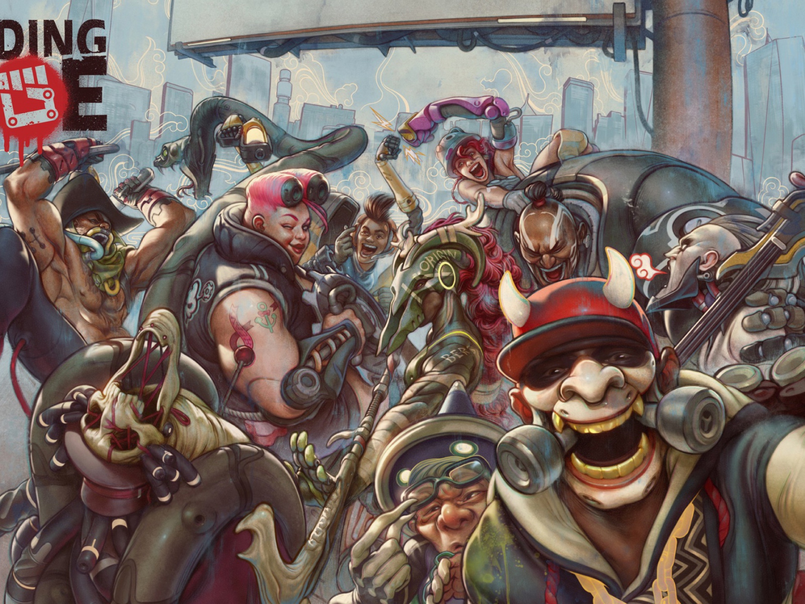 Постер компьютерной игры Bleeding Edge, 2019 года