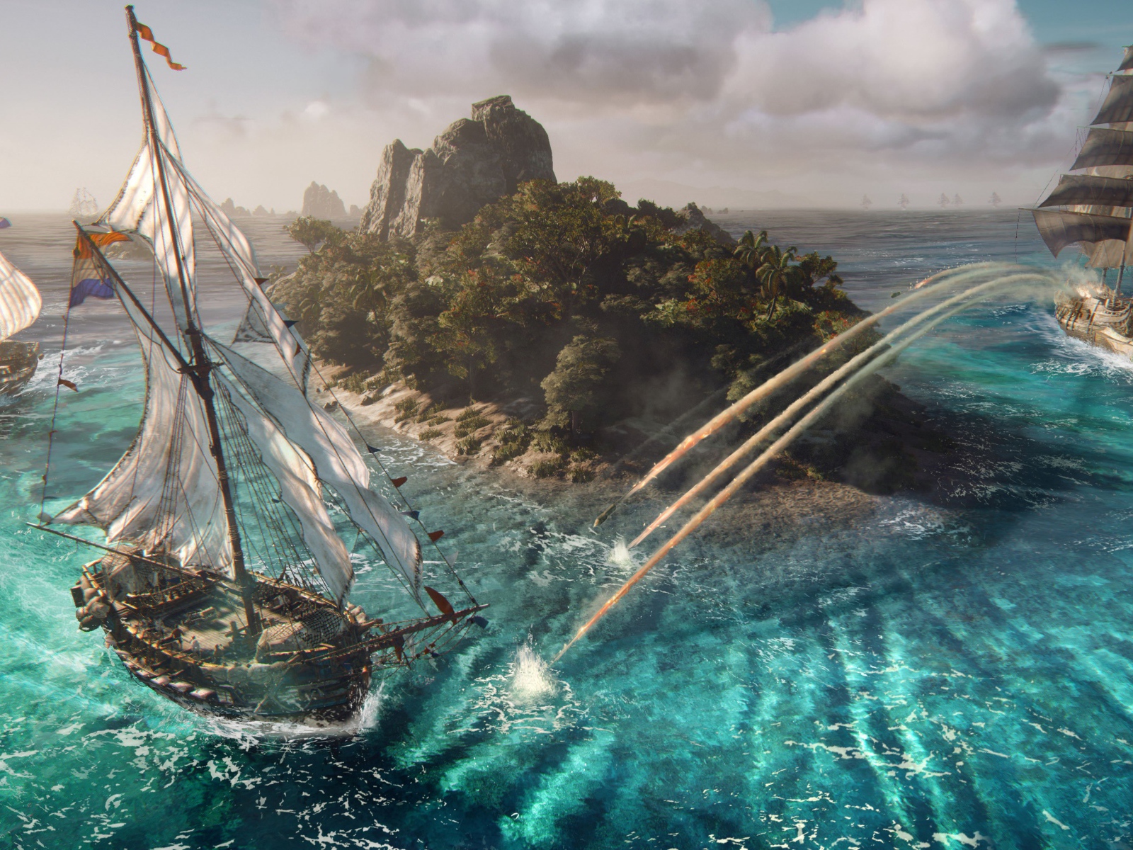 Морская баталия в компьютерной игре Skull & Bones, 2019 года