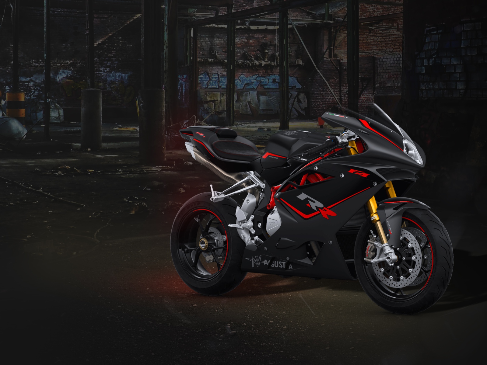 Красивый спортивный мотоцикл  Agusta F4  