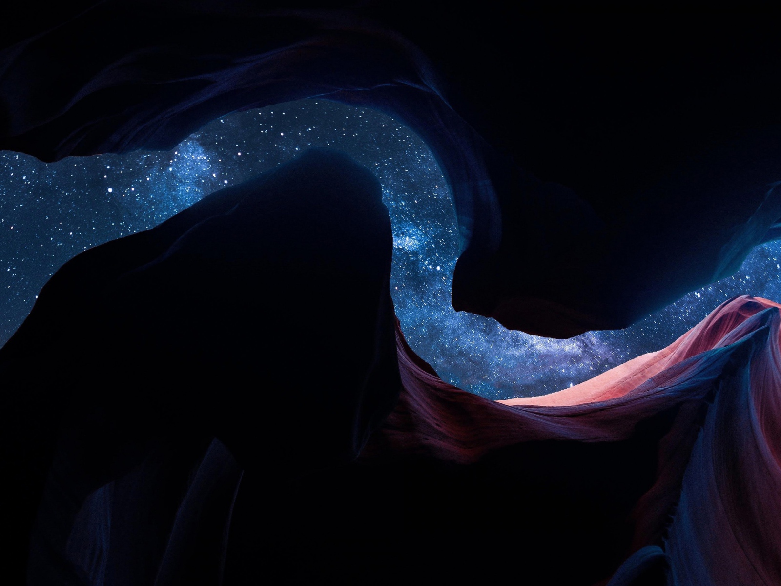 Вид из каньона Антилопы на звездное небо, Аризона. США