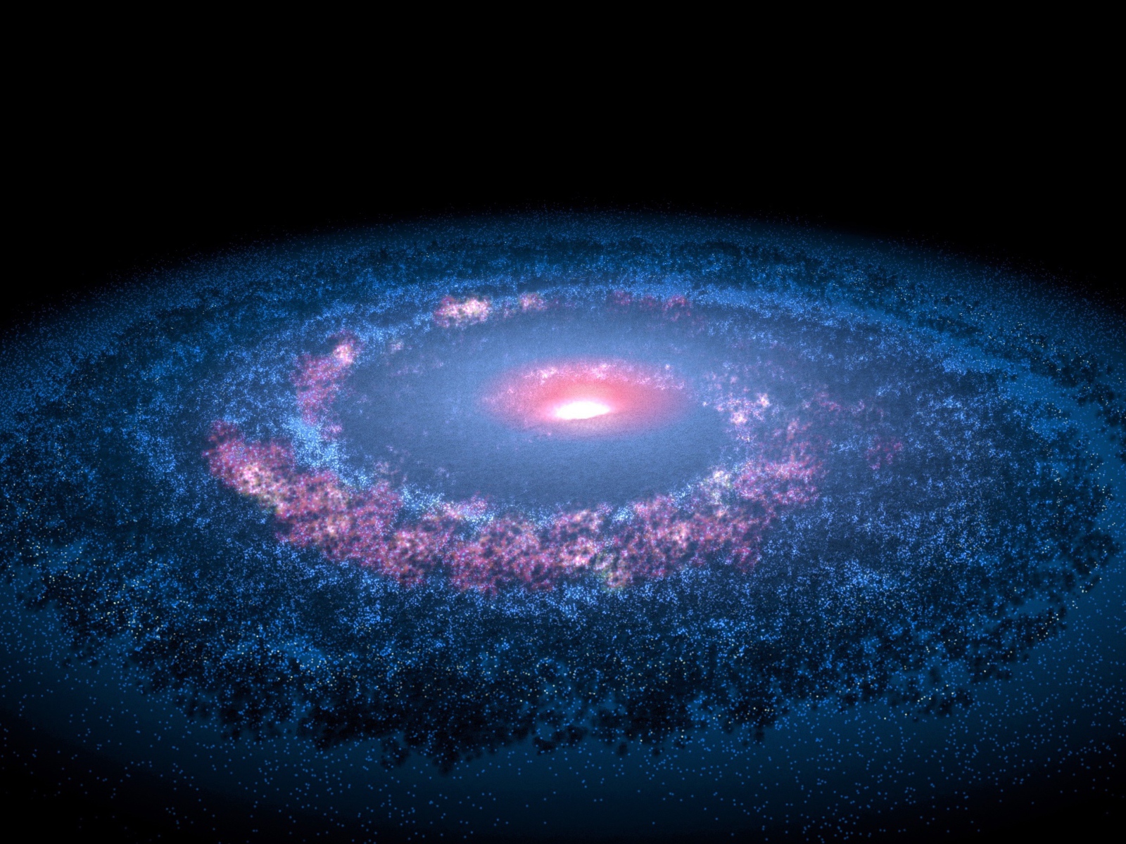 Спиральная галактика на черном фоне