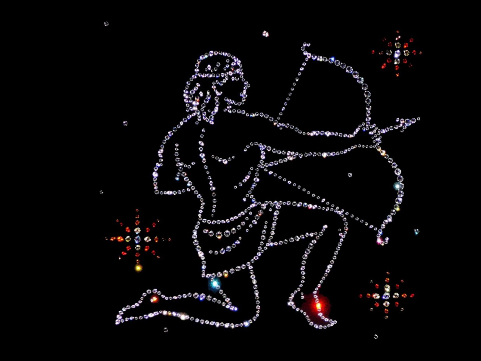 Блестящий знак зодиака стрелец на черном фоне