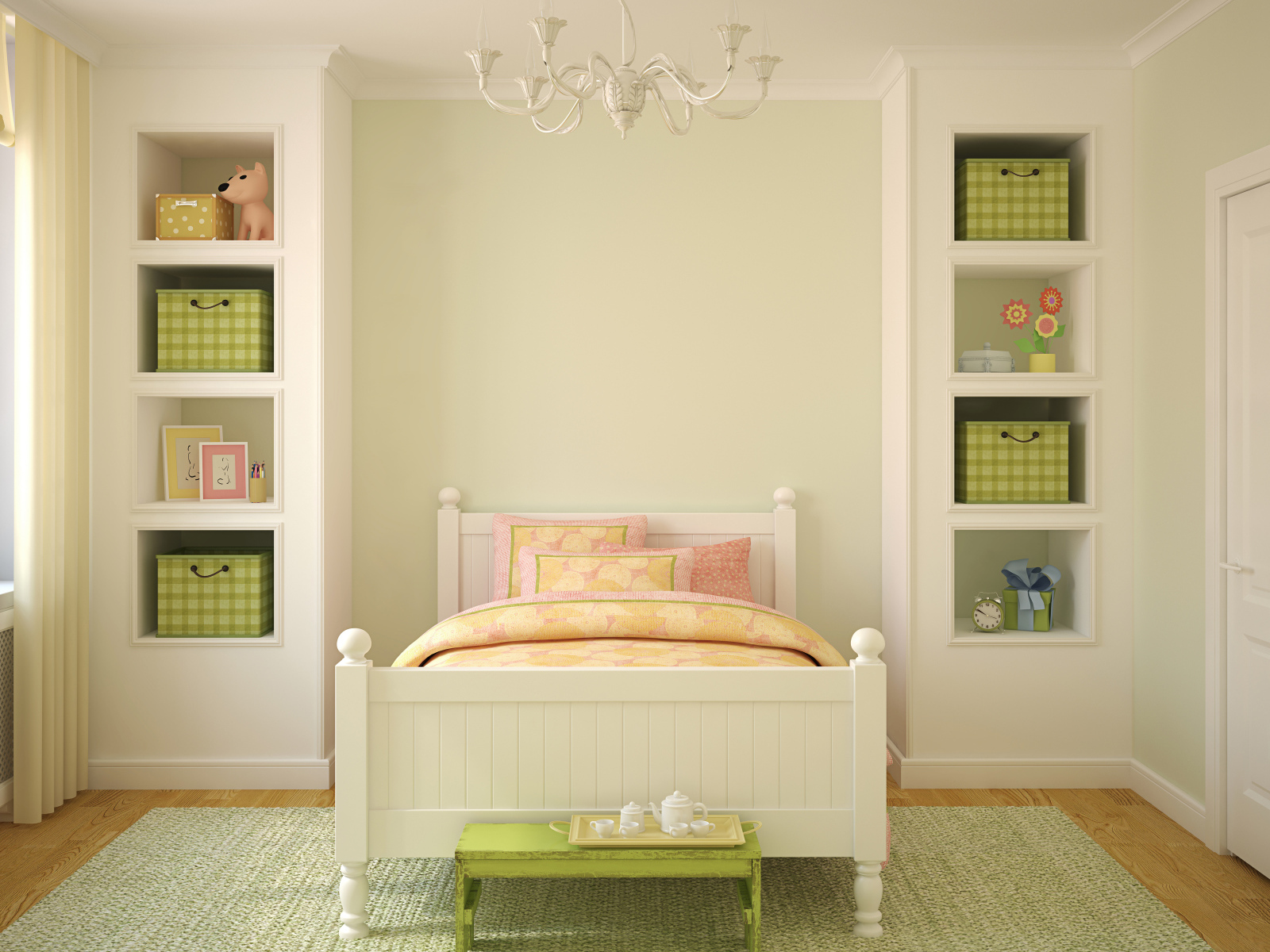 Детская комната с кроватью и шкафом