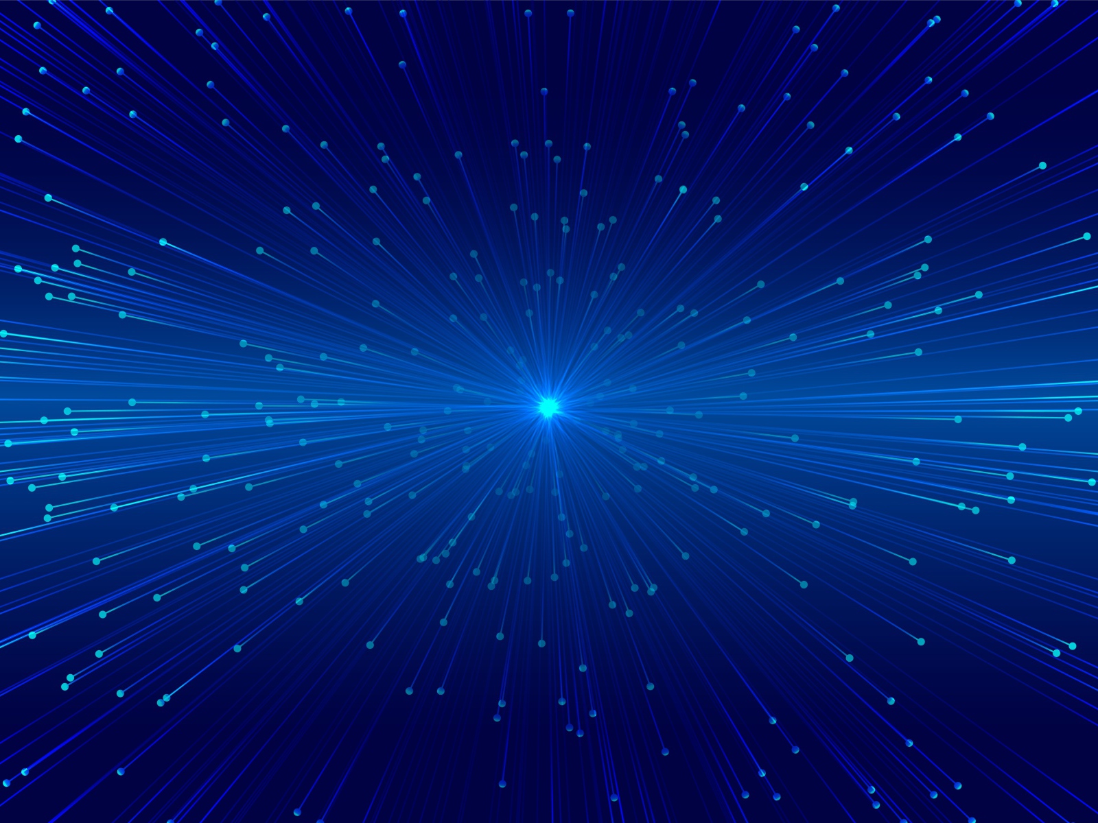 Яркие лучи вылетают из голубой точки 