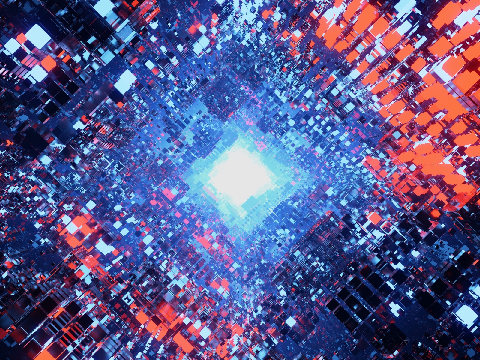 Разноцветный абстрактный рисунок с яркой вспышкой