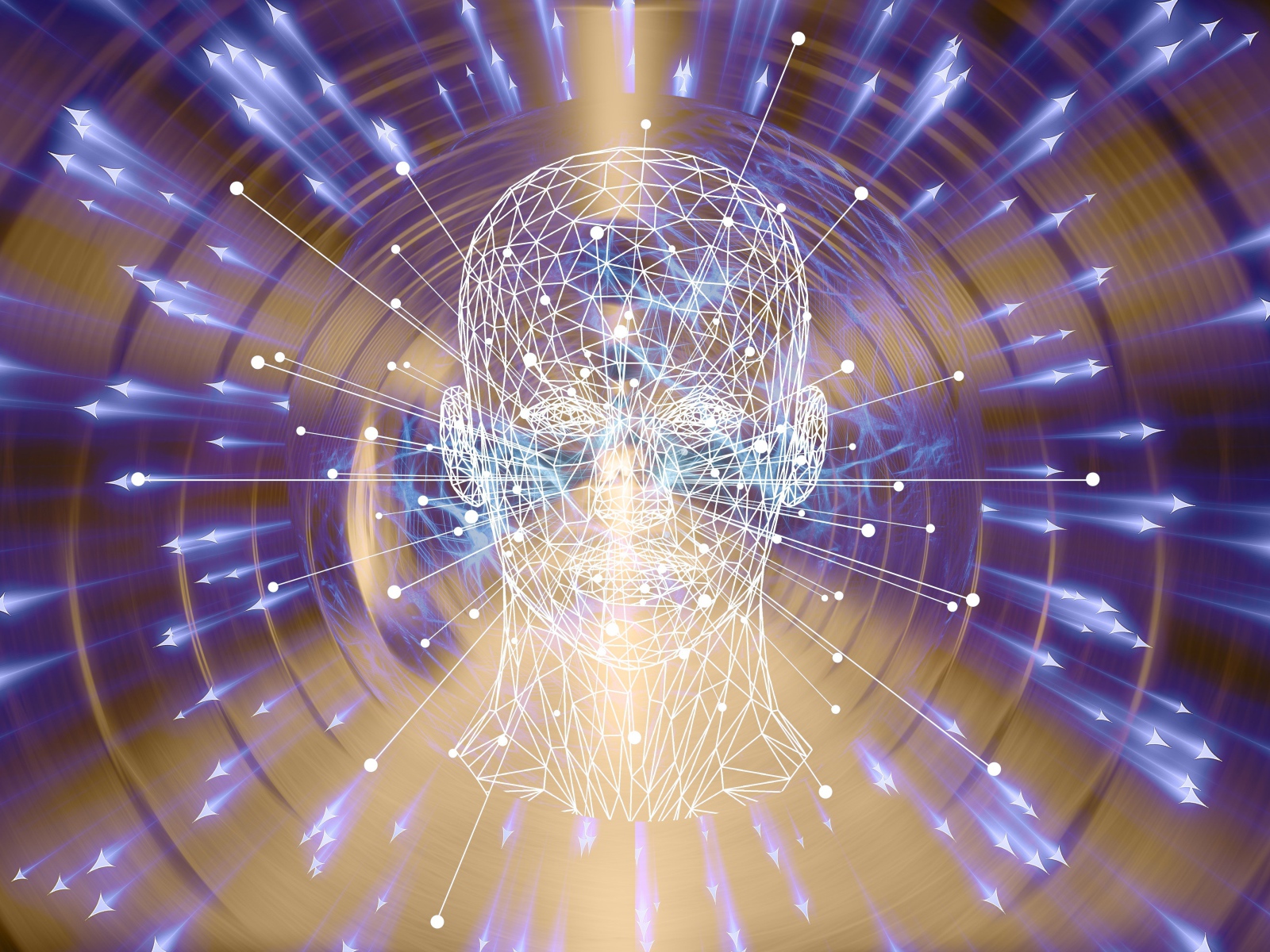 Лицо виртуального разума с белой паутины 